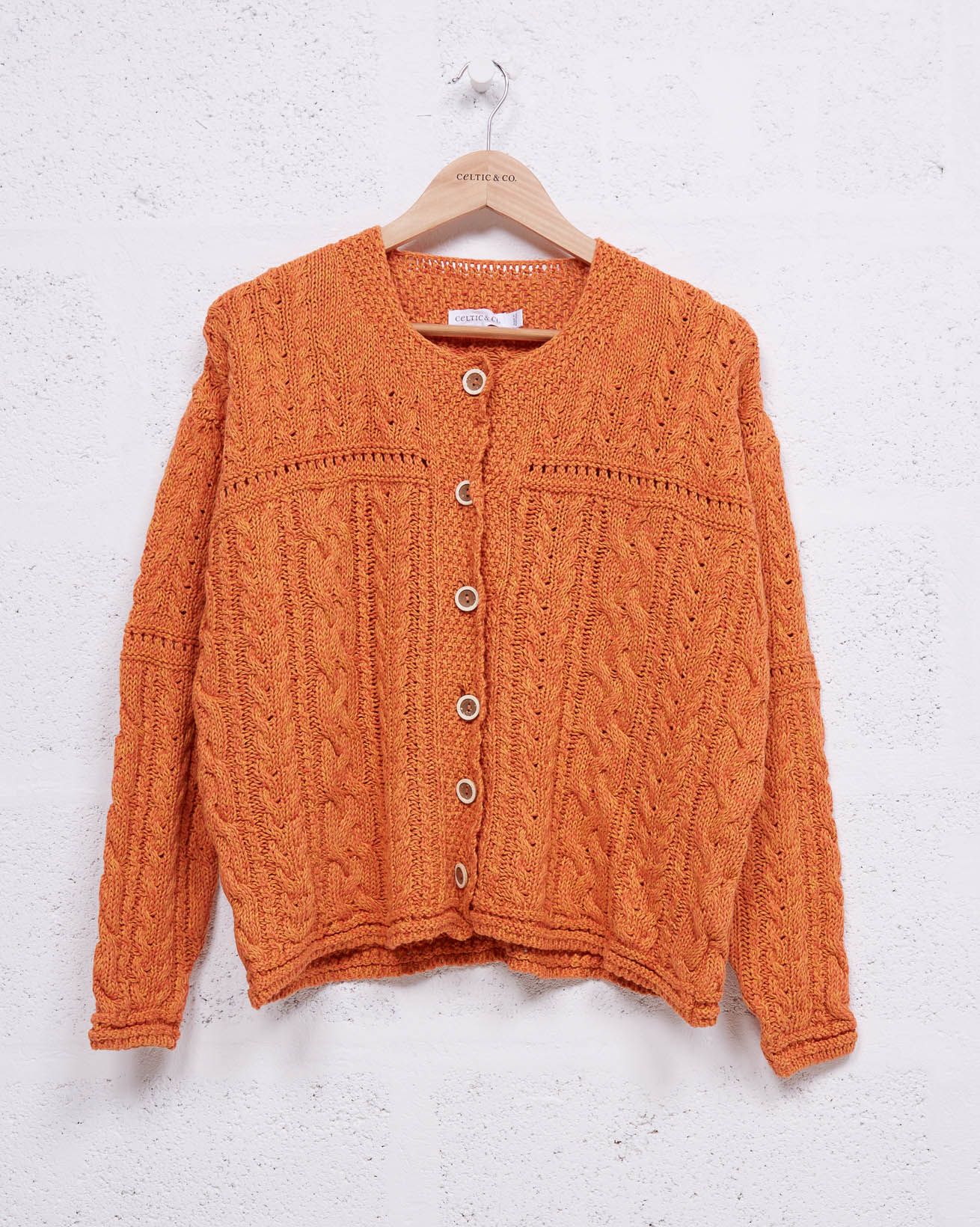 Cotton Linen Cardigan / Orange / S