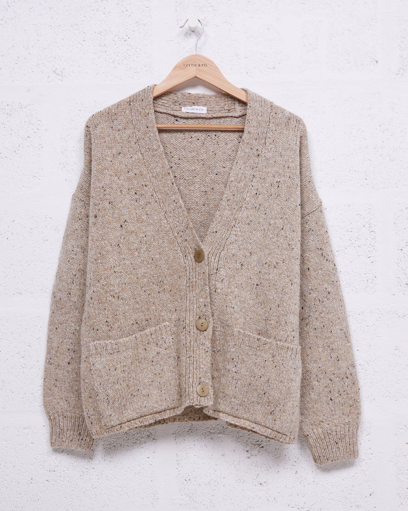 Alpaca Tweed Cardigan / Oatmeal Fleck / S