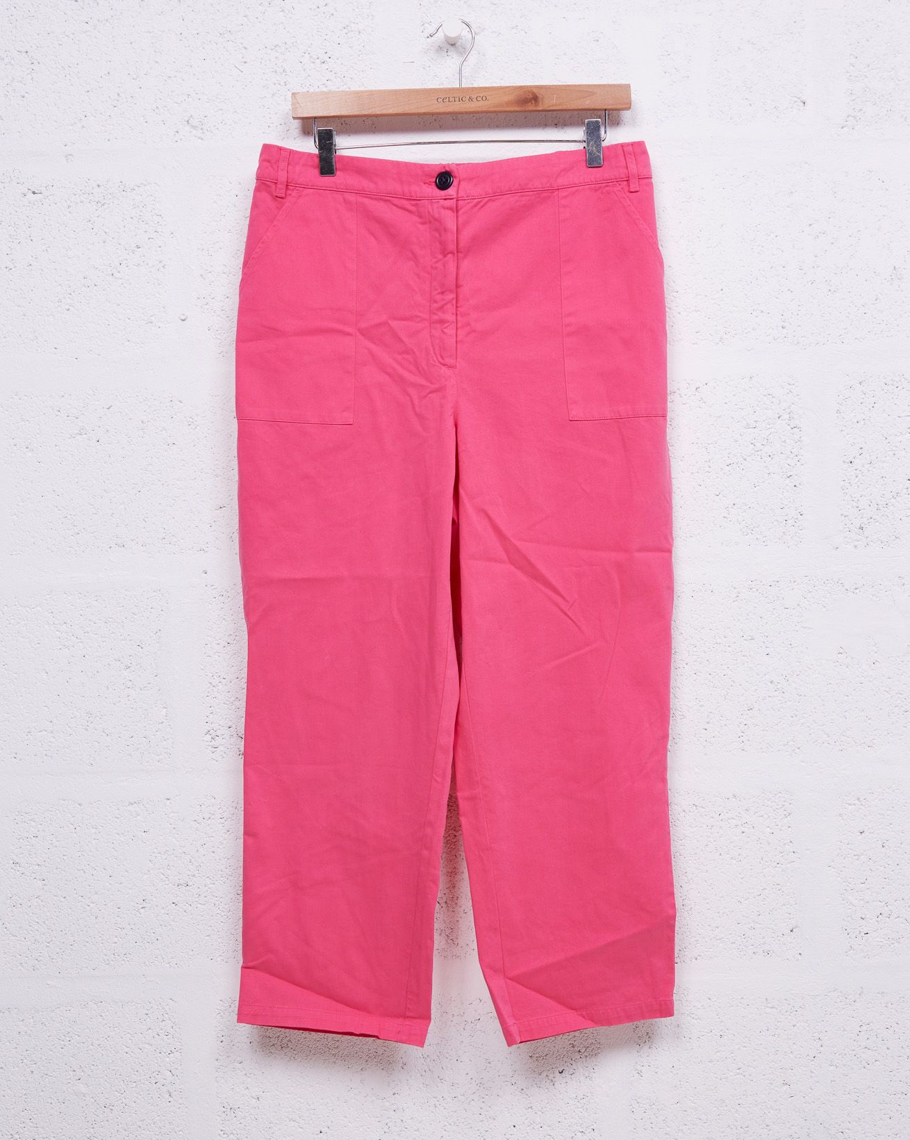 Slim Leg Cotton Trouser / Bright Pink / 14