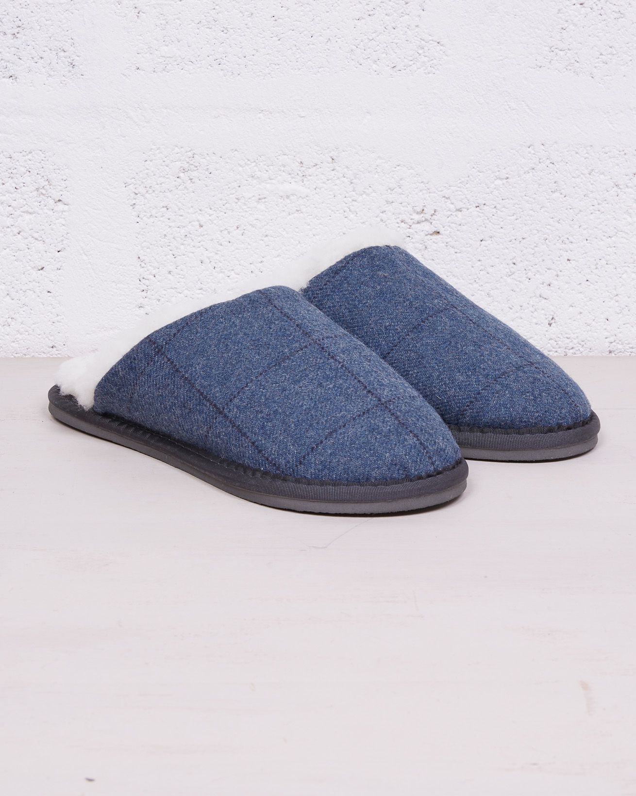 Ladies' Tartan Mules / Navy Blue Tartan / 6