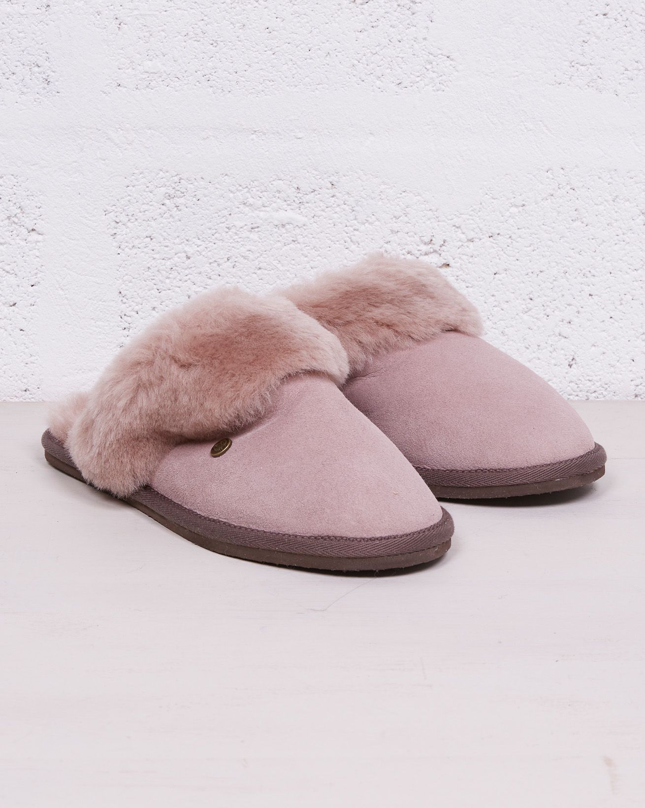 Combed Ladies Turnback Mules / Dusky Pink / 5