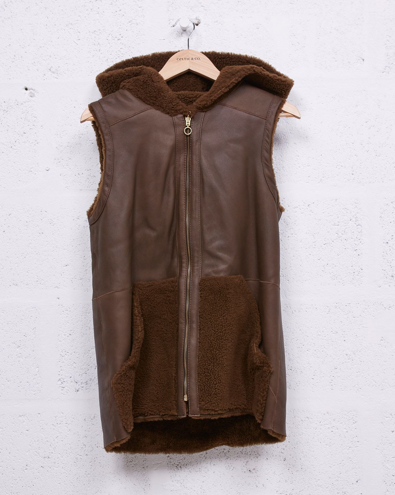 Reversible Hooded Gilet / Chocolate Brown /  10  