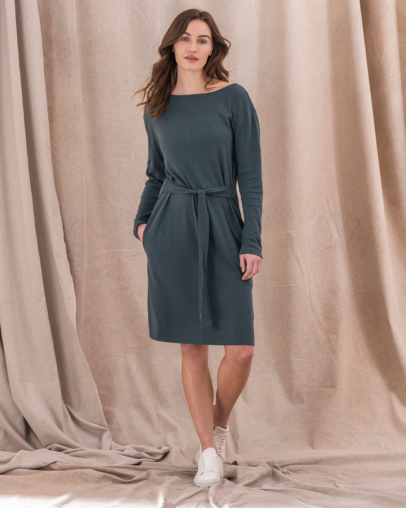 Robe Avec Taille Ceinturée En Jersey De Coton Biologique Et Lyocell Recyclé