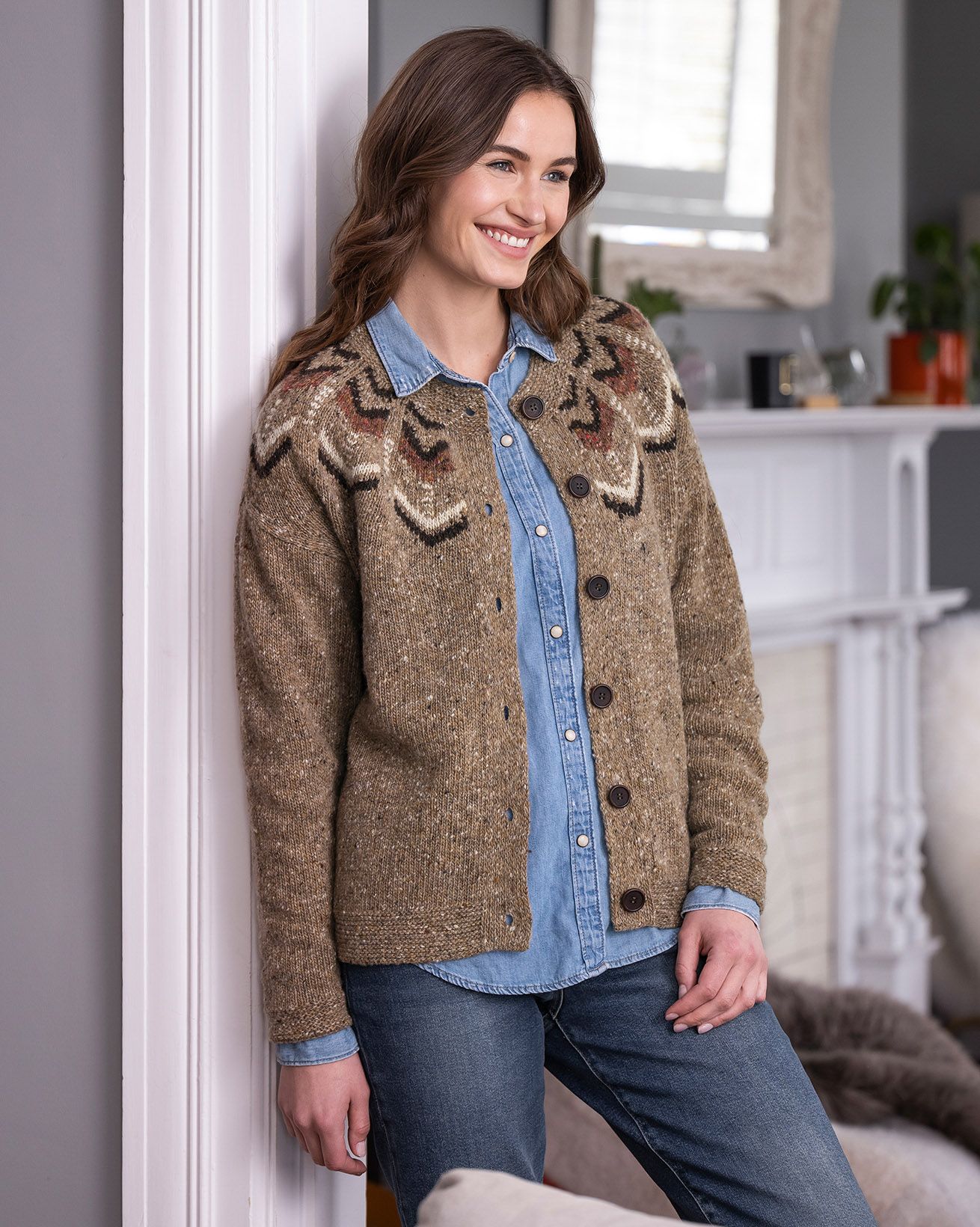 Gilet à motifs Fair Isle en laine Donegal