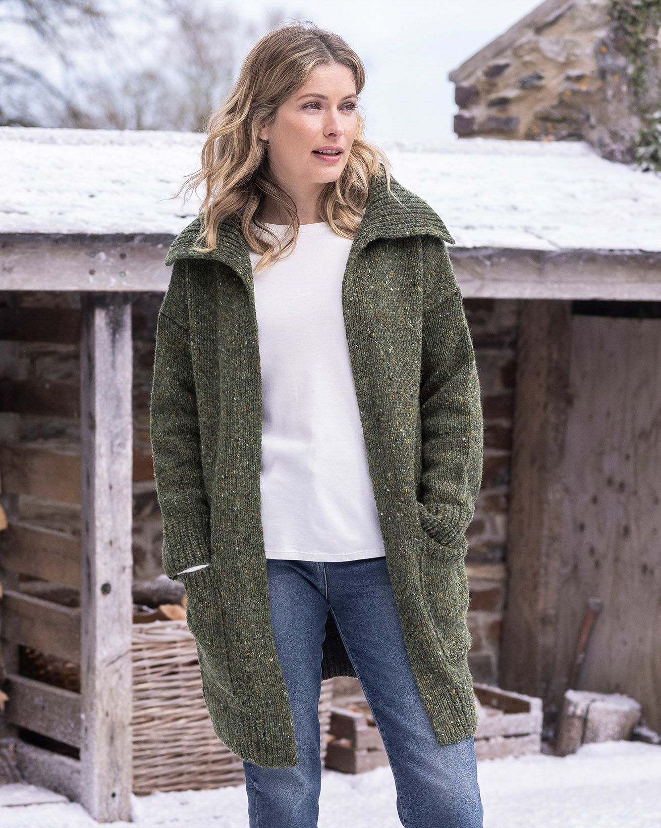 Coatigan Long En Laine Donegal