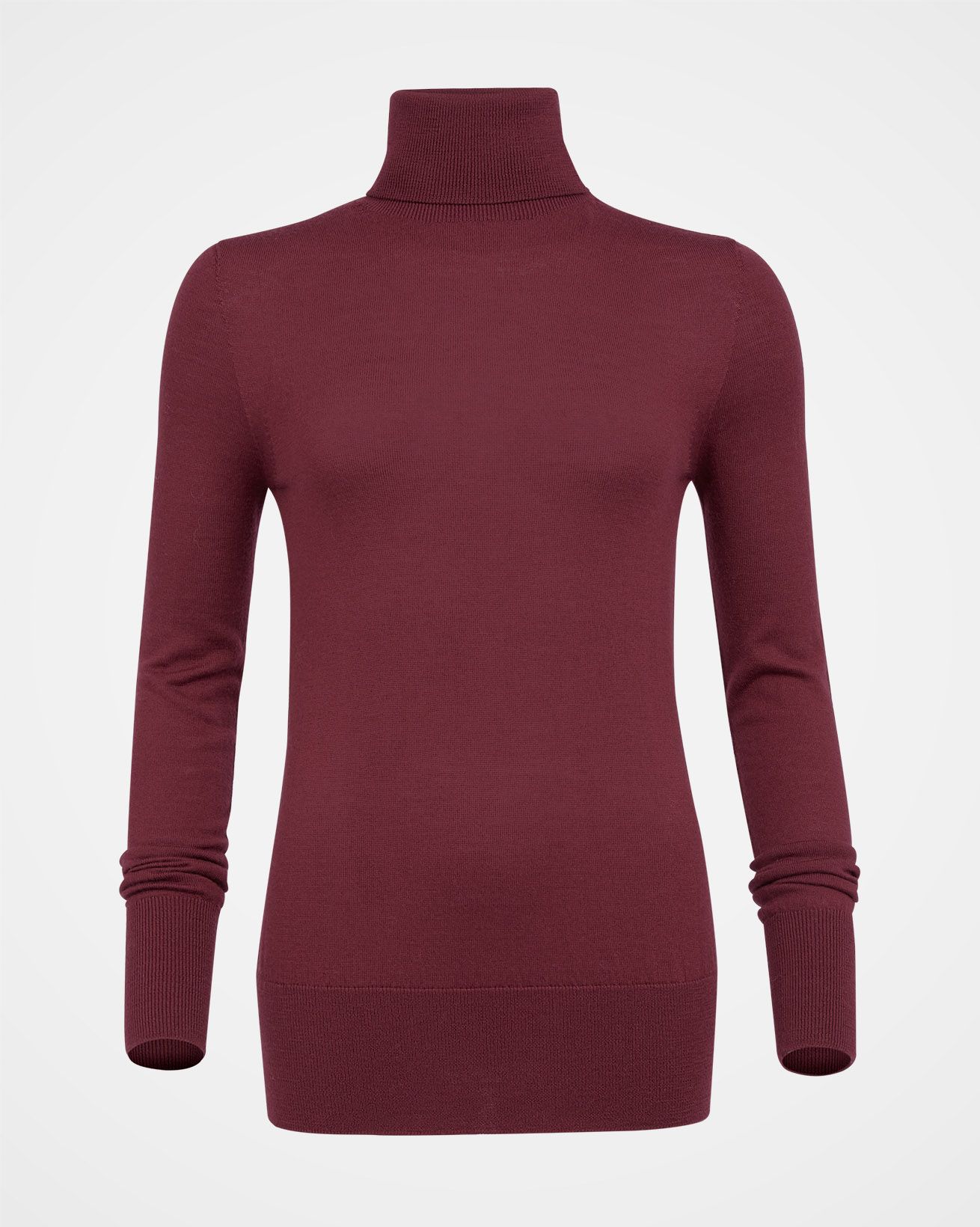 Merino Roll Neck / Claret / S