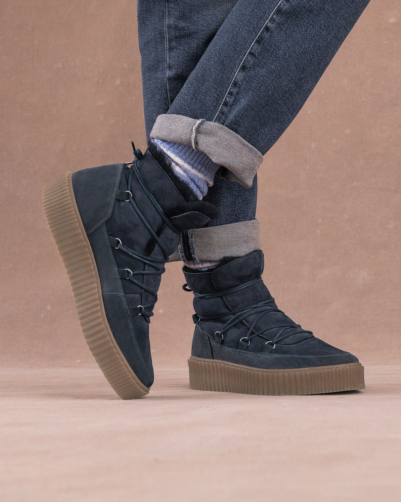 Chaussures De Randonnée En Peau De Mouton