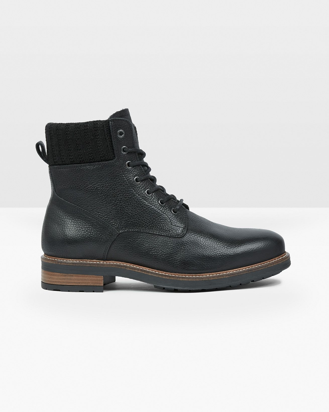 Men's Knitted Cuff Lace Up Boots