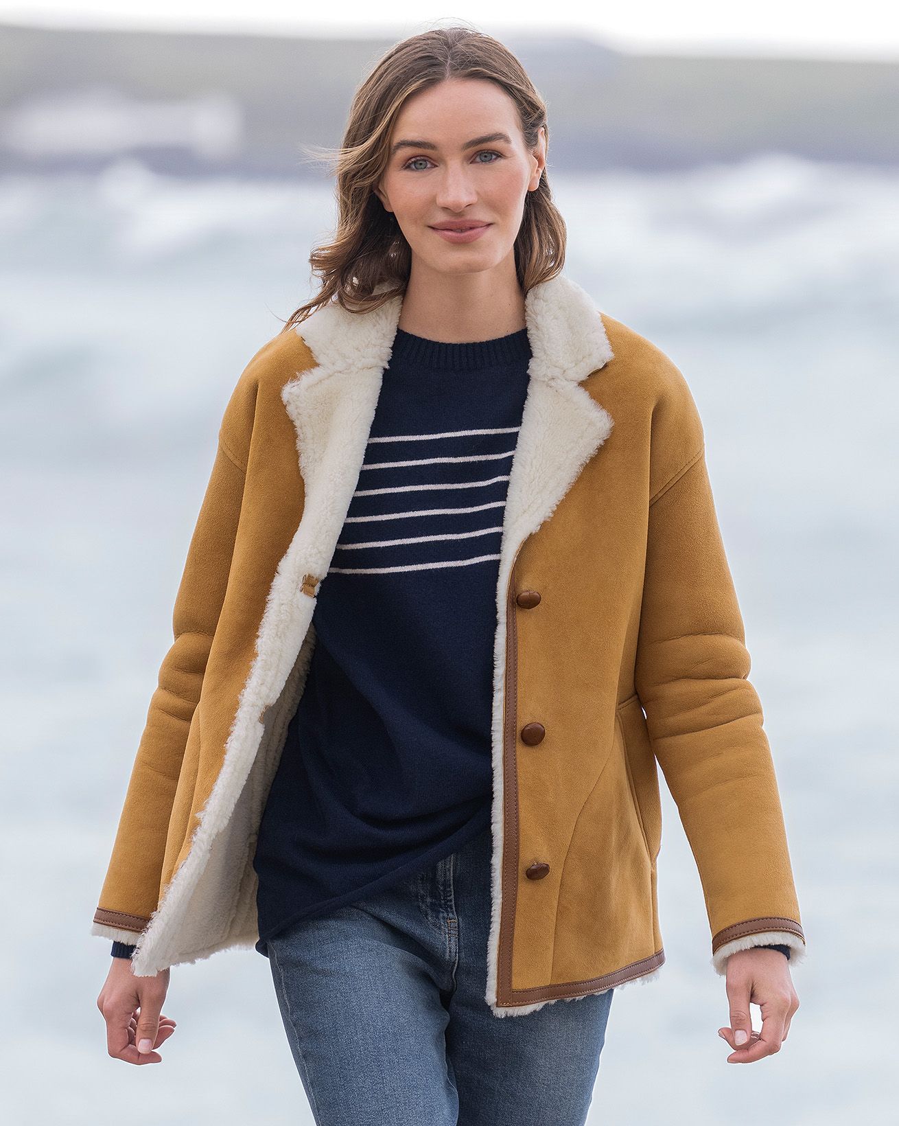 Veste classique en peau de mouton