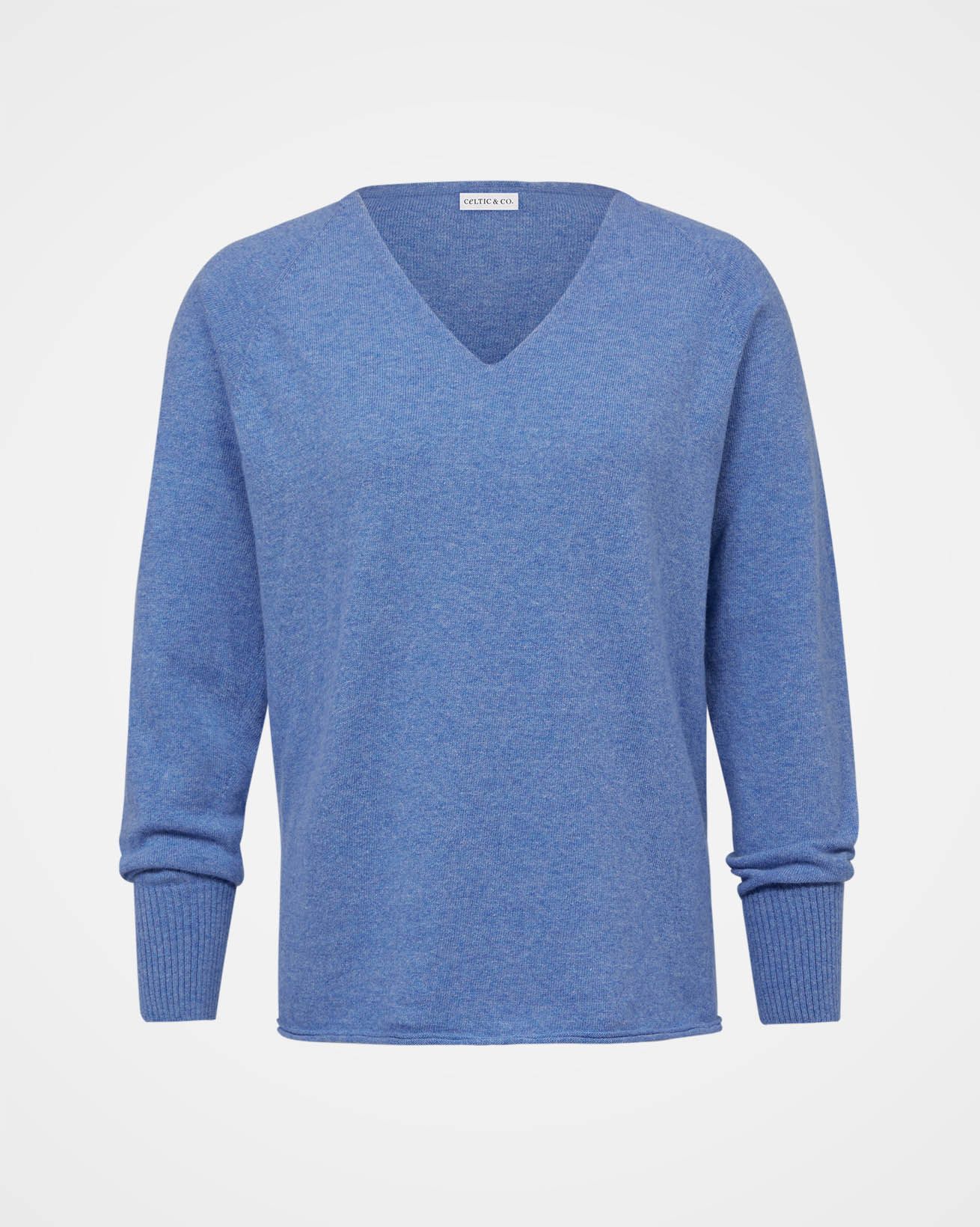 Geelong Slouch V Neck / Cornflower Blue / L