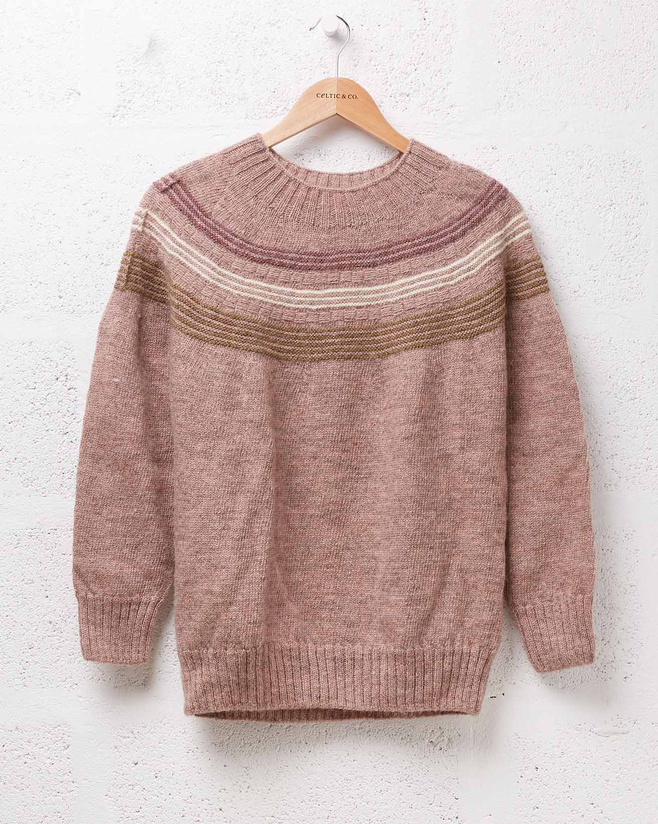 British Wool Textured Yoke Jumper / Heather / S