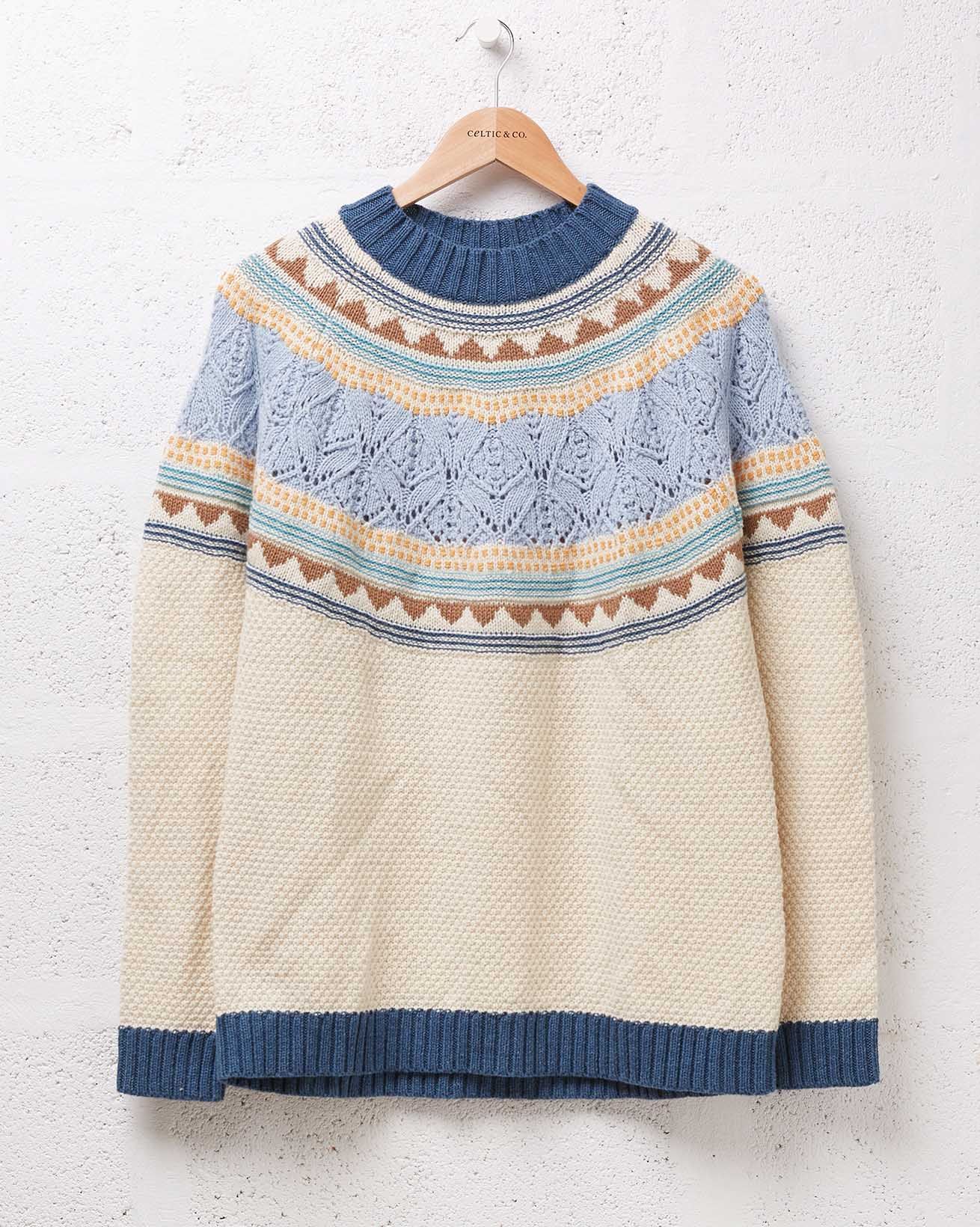 Textured Stitch Yoke Jumper / Oatmeal / S