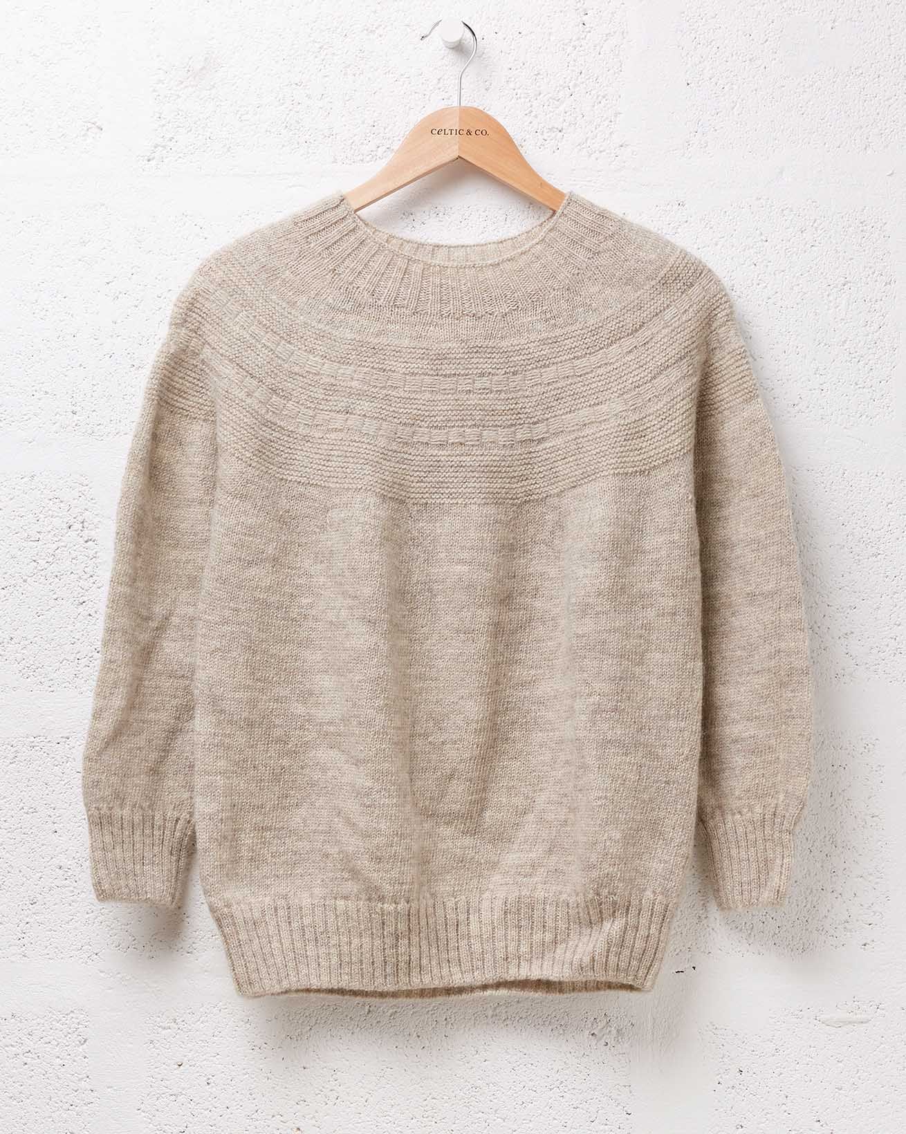 British Wool Textured Yoke Jumper / Oatmeal / S