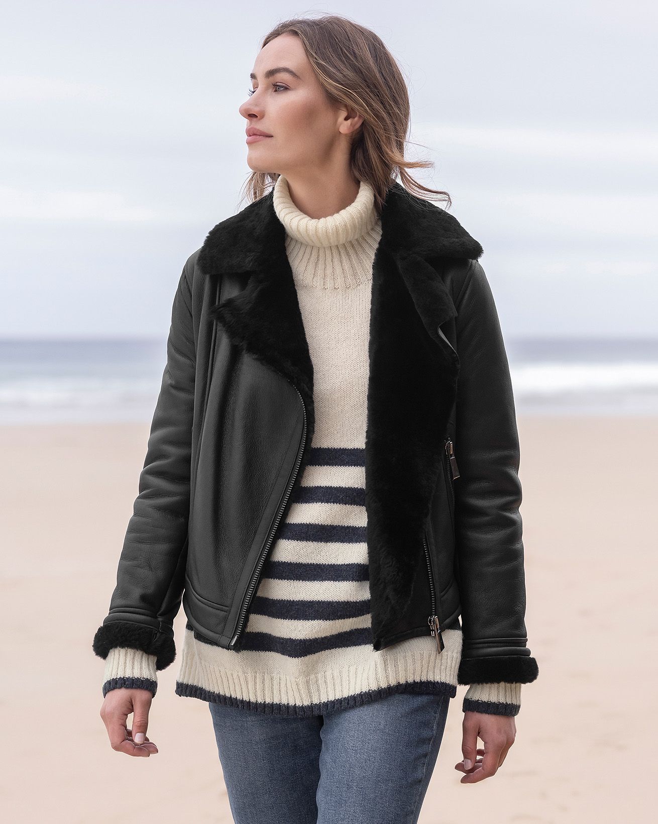 Sheepskin Biker Jacket