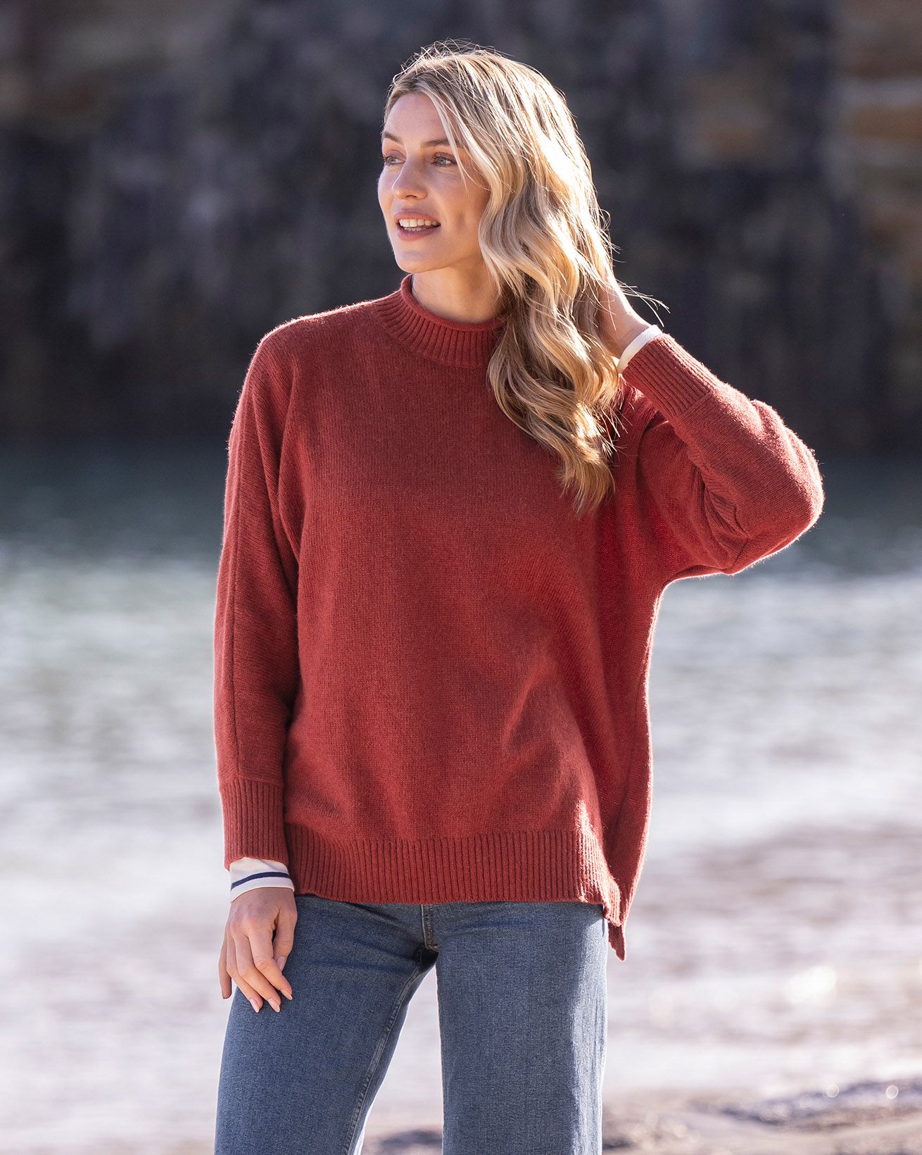 Alpaca Blend Slouch Crew Sweater