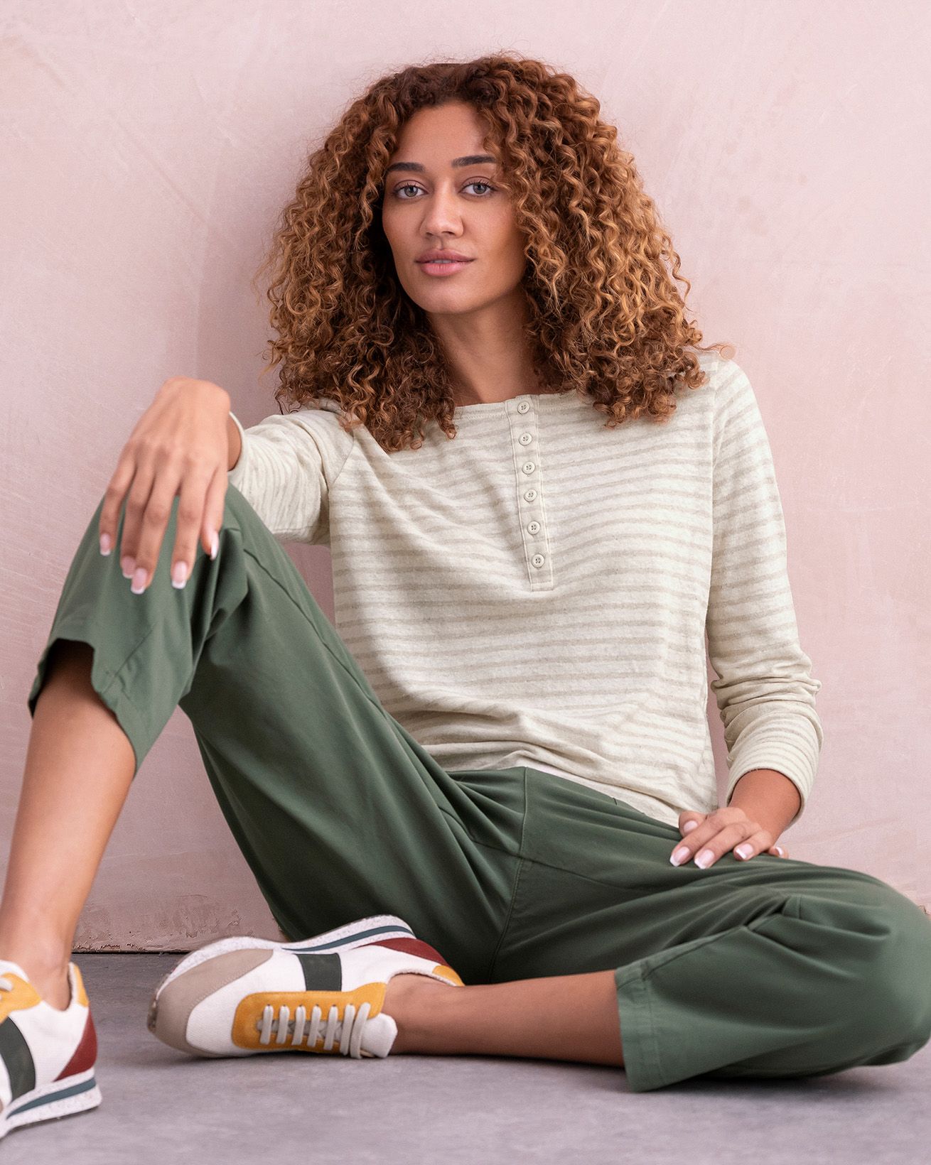 Linen Blend Henley Top