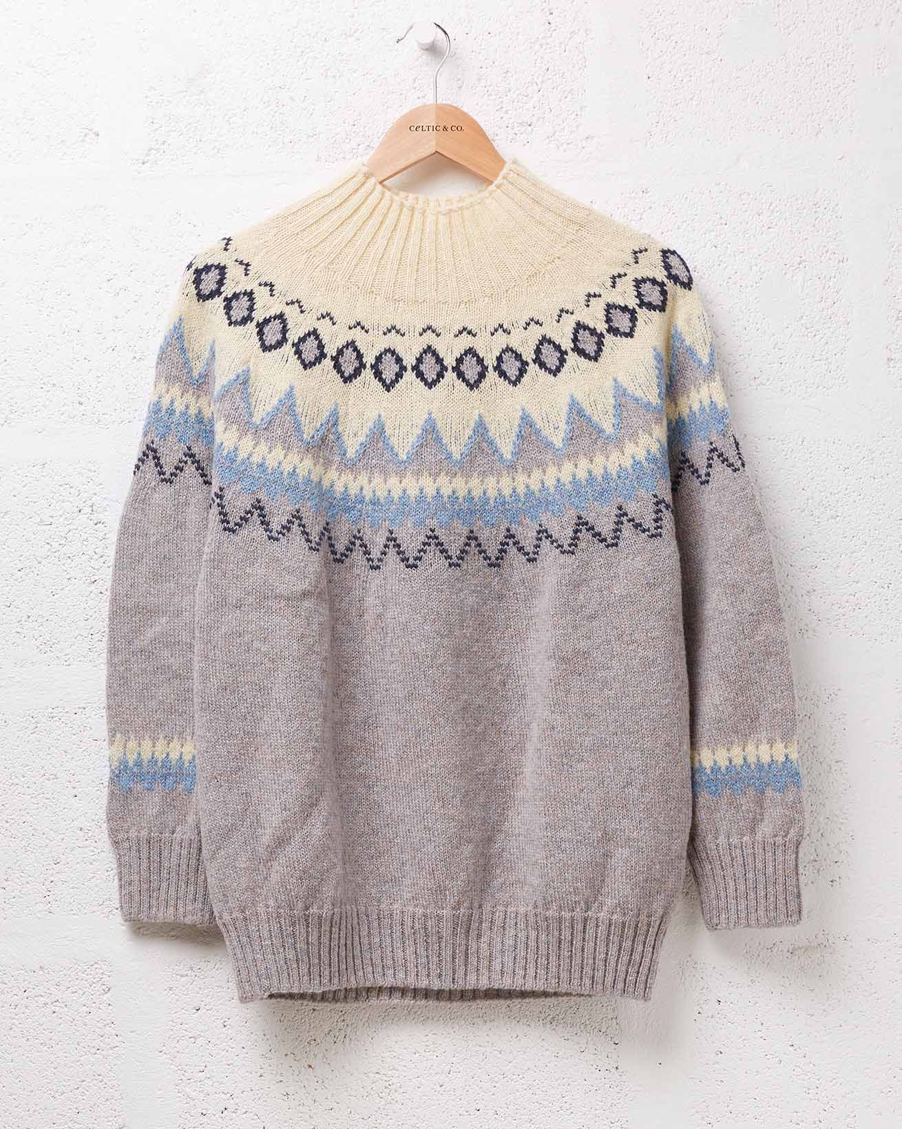 Printed Yarn Sweater / Burnt Orange, Antique Rose / M