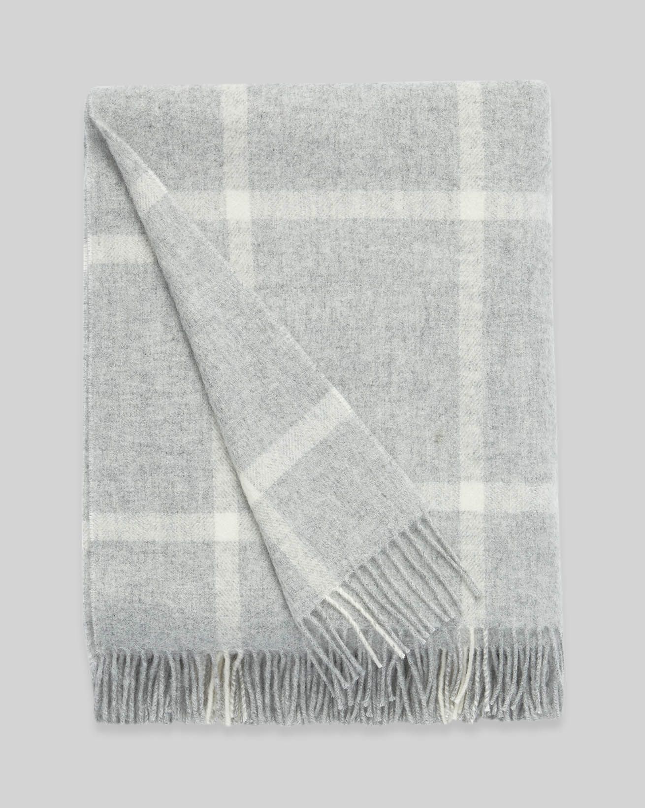 Merino Lambswool Check Throw