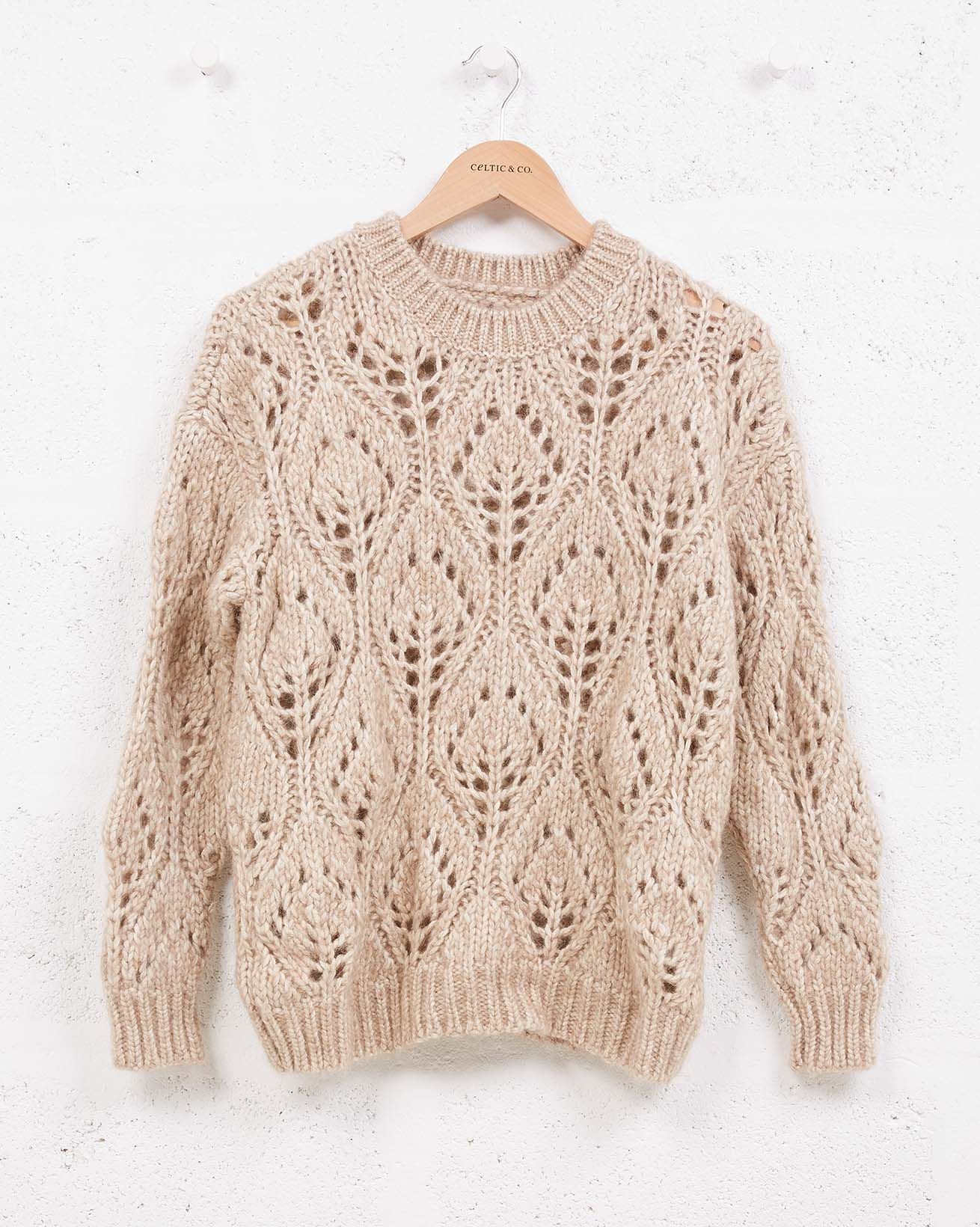 Luxe Leaf Stitch Jumper / Taupe / L