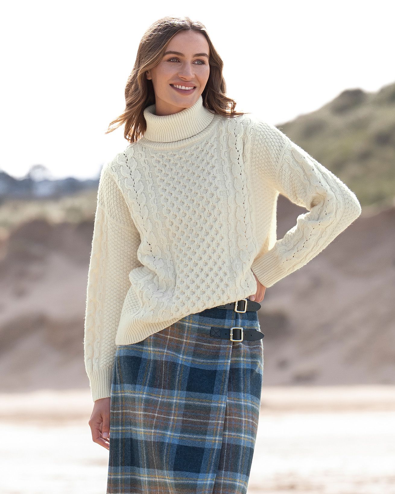 Cable Roll Neck Jumper