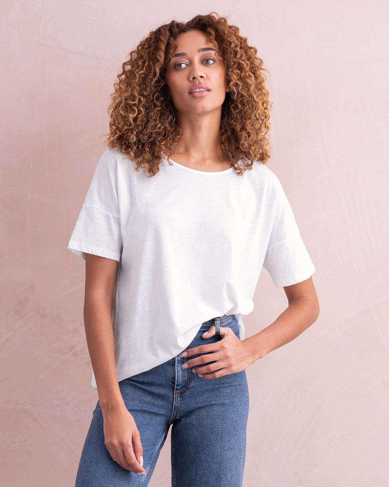 Drop Shoulder Drape T Shirt