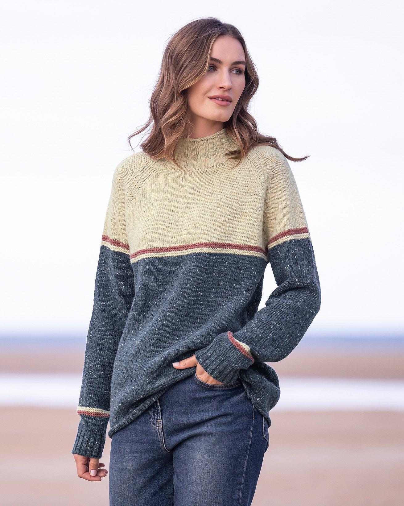 Flecked Funnel Neck Jumper