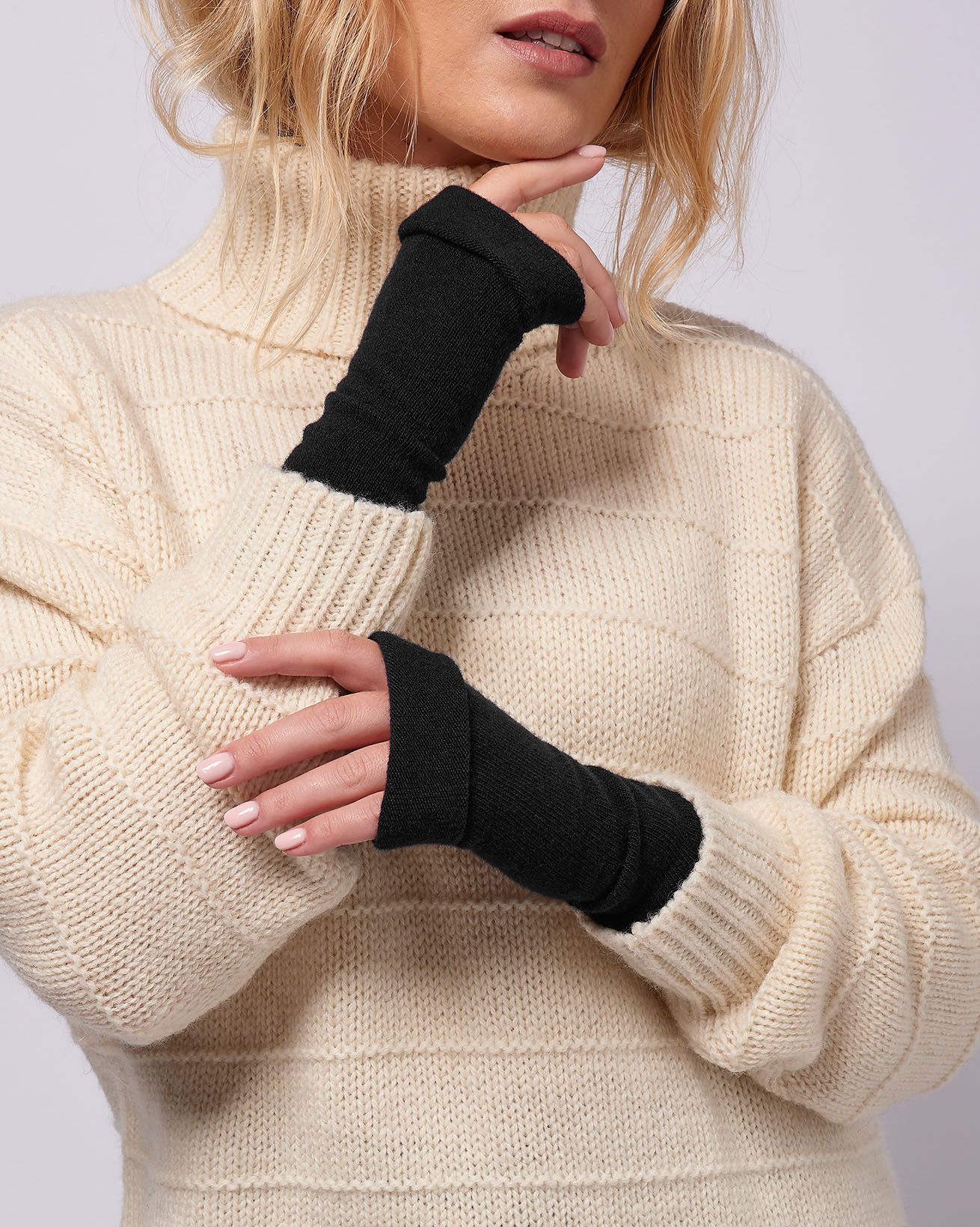 Recycled Geelong Cuff Fingerless Gloves 