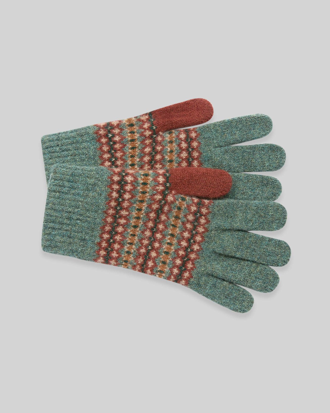 Handschuhe aus Lammwolle mit Fair-Isle-Muster