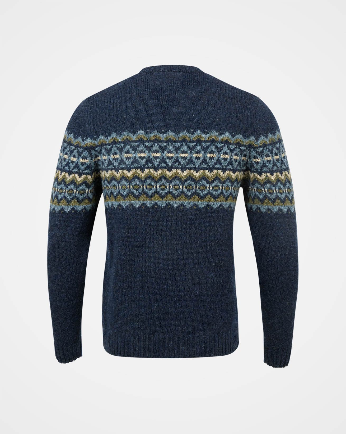 Dockers Men's Fair Isle Long Sleeve Crew Neck Wool Blend Sweater Gray Size Large