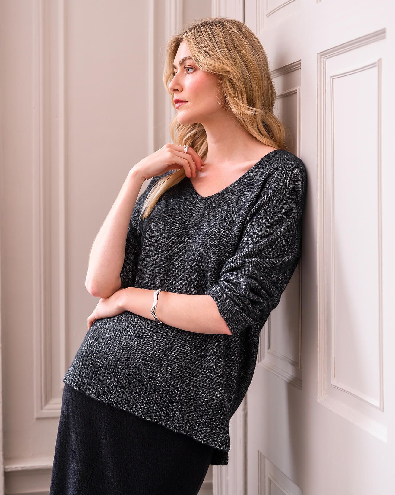 Pull Col V Brillant