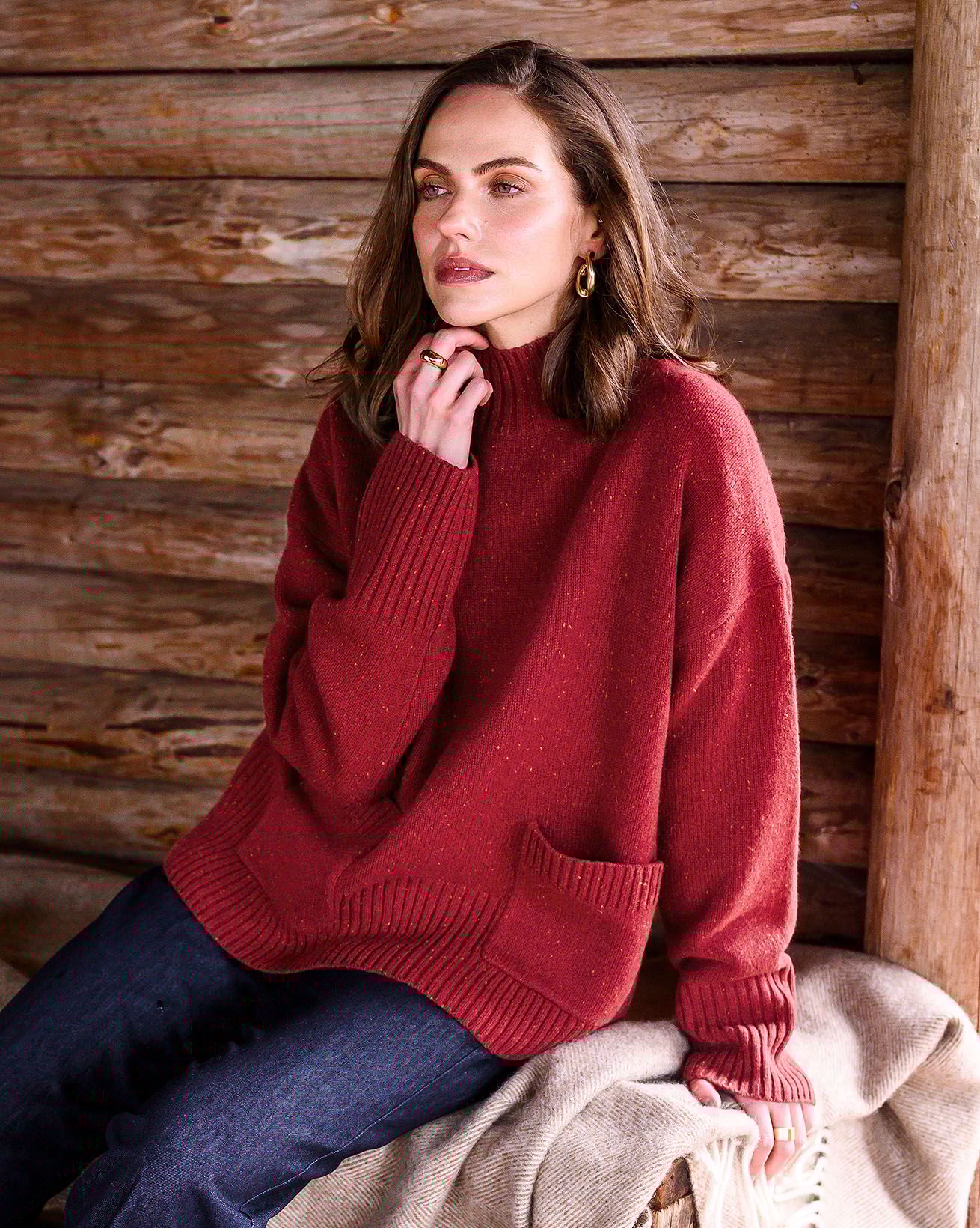 Flecked Patch Pocket Jumper