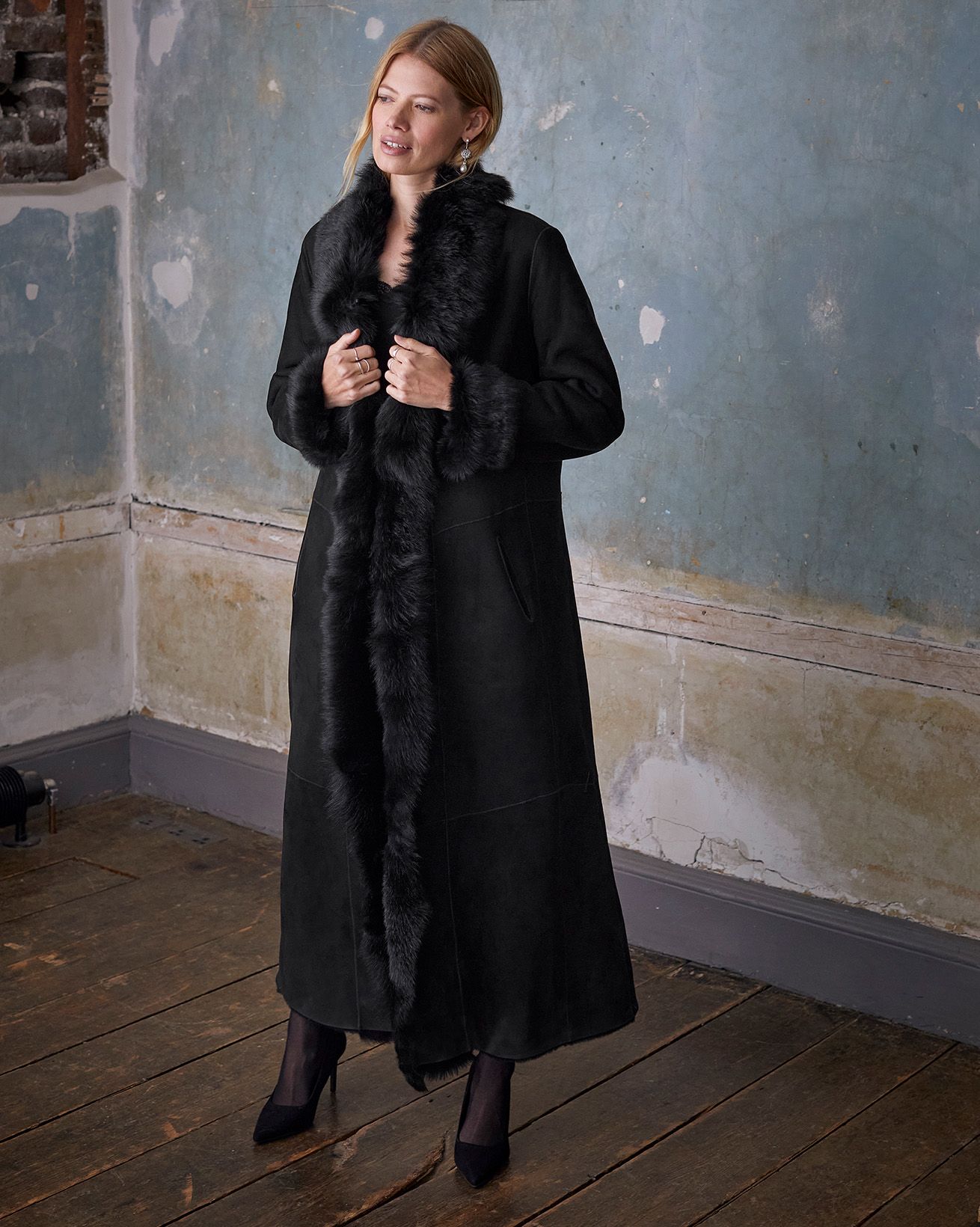 Manteau long avec finitions en Toscana