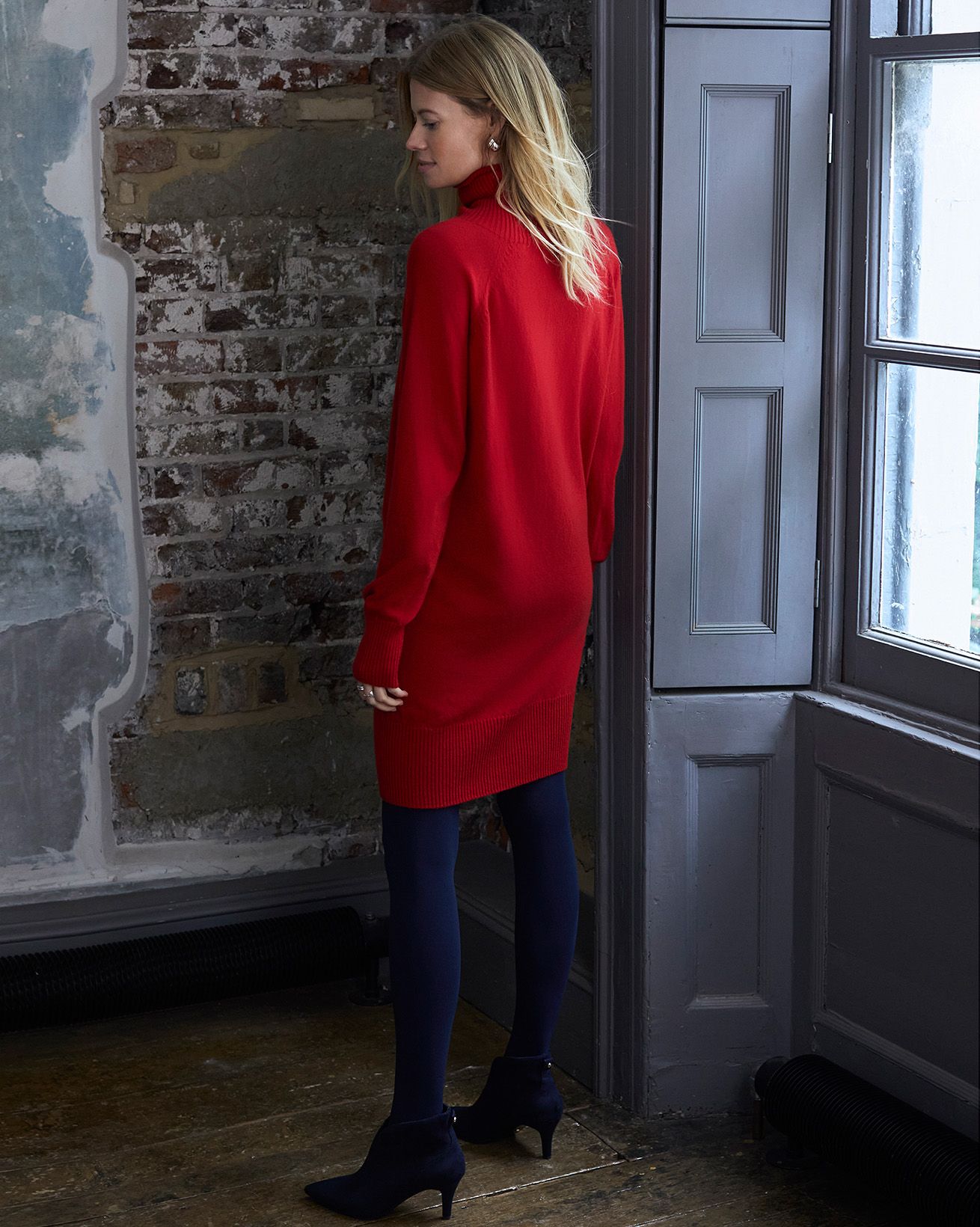 Robe longueur genou à col roulé ultra douce