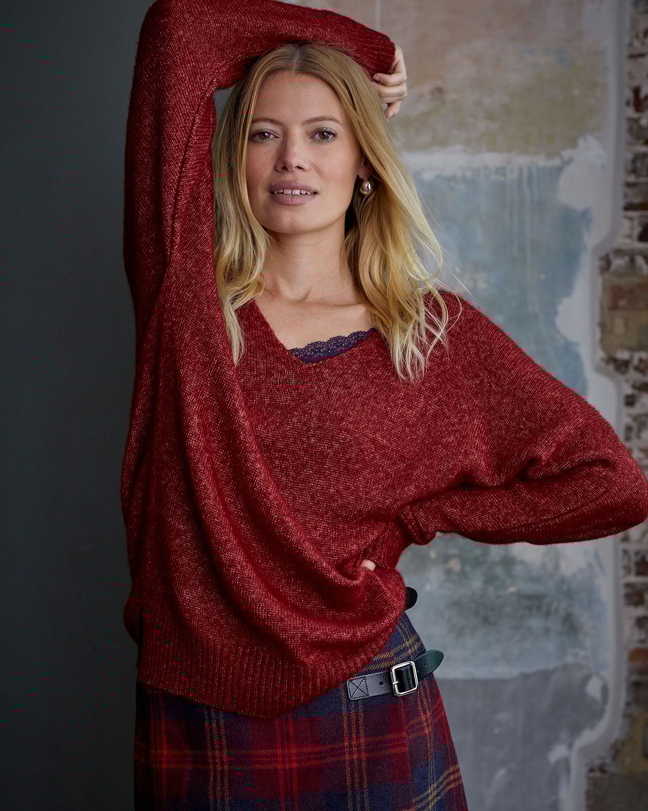 Shimmer V Neck Jumper