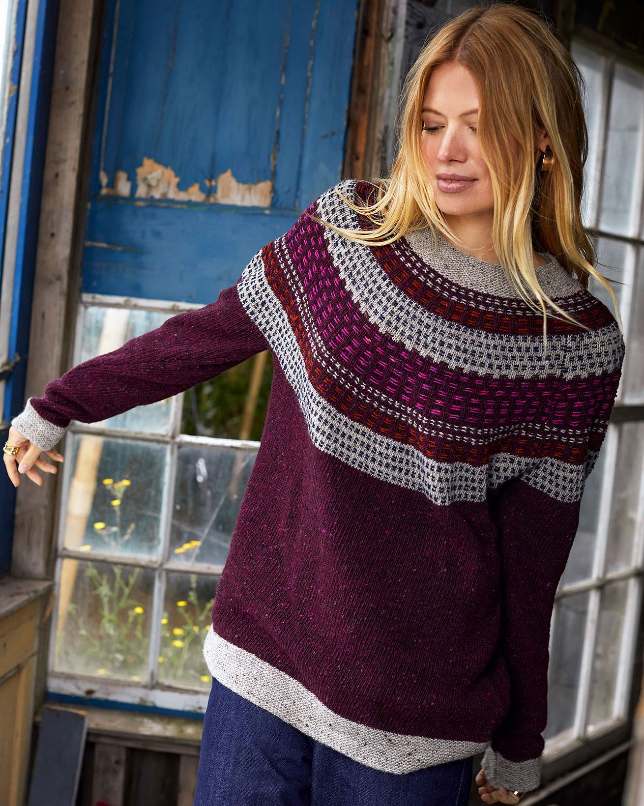 Float Stitch Yoke Donegal Jumper