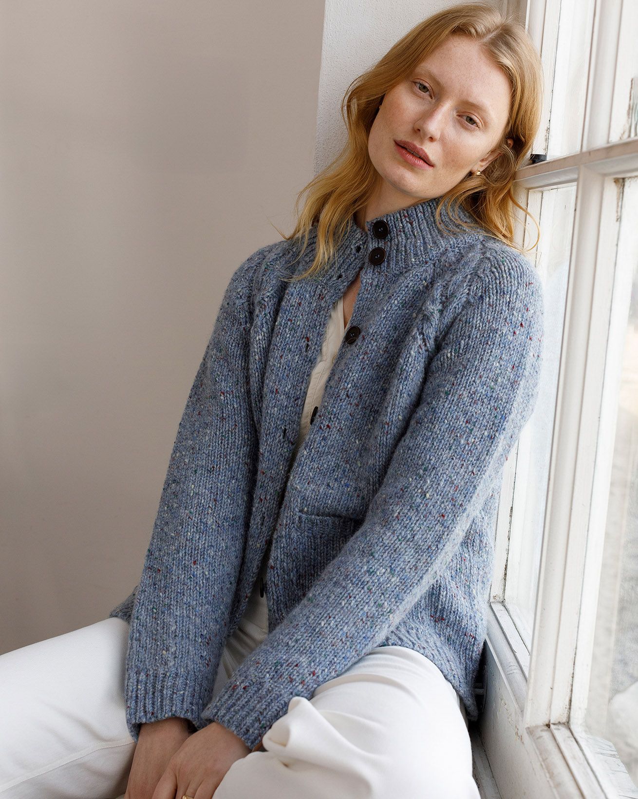 Donegal Funnel Neck Cardigan