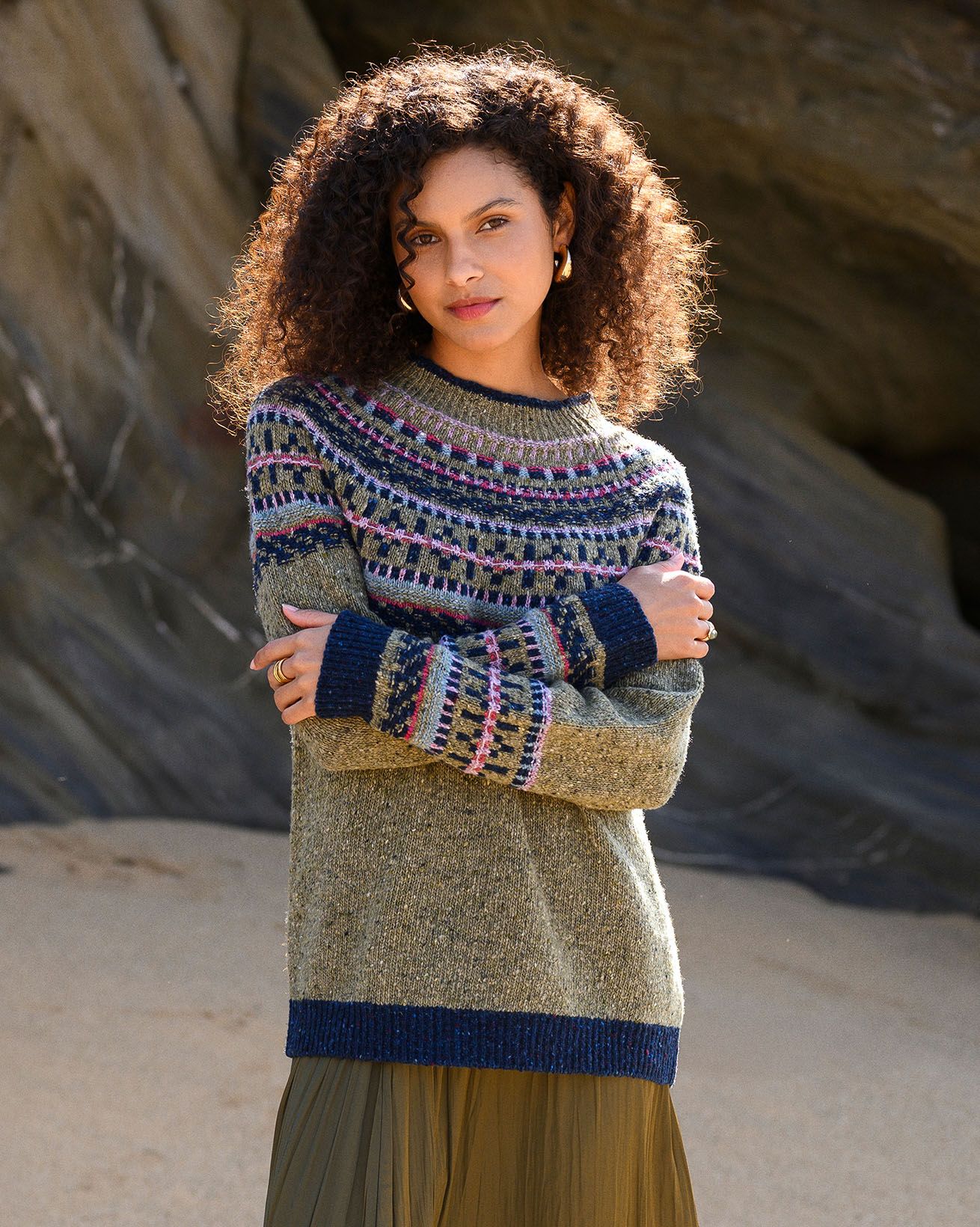 Donegal Fair Isle Yoke Sweater