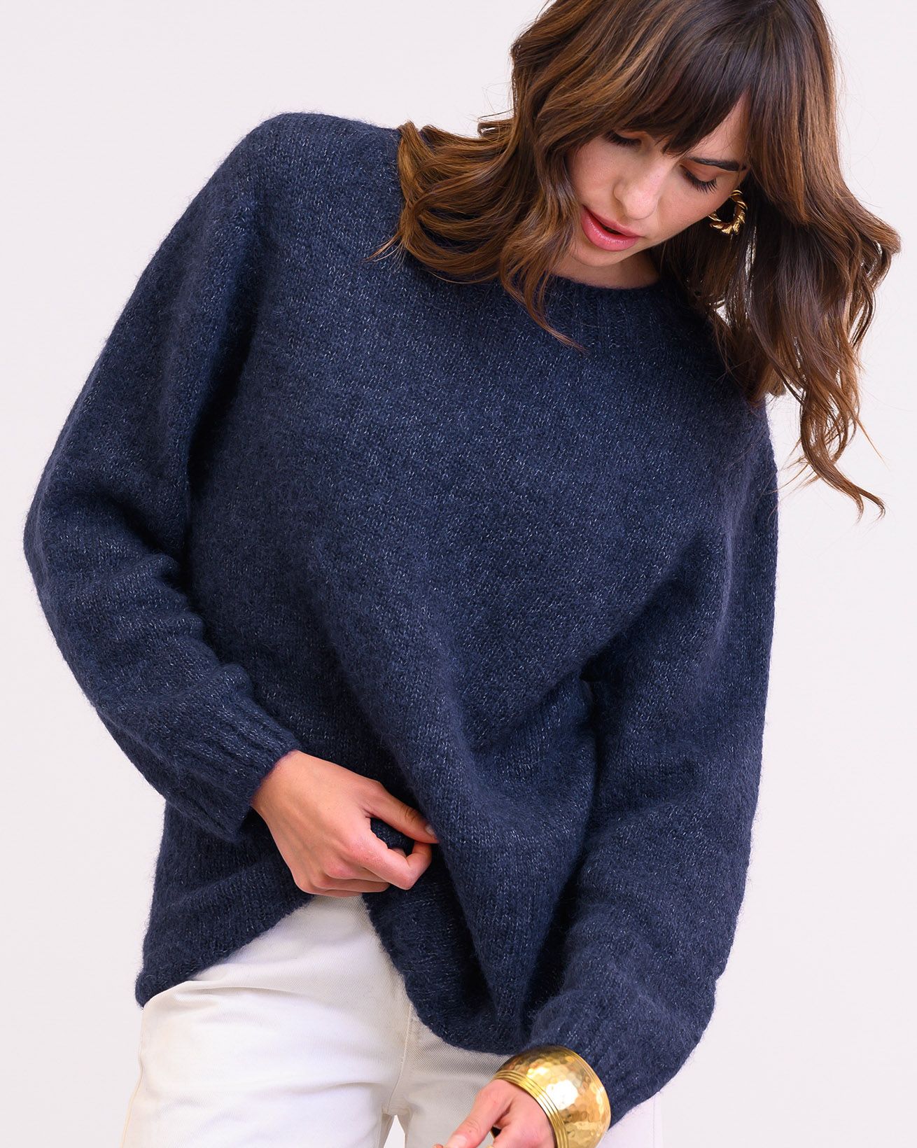 Pull en alpaga et coton