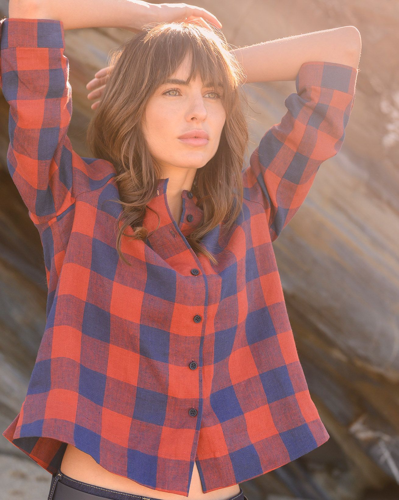 Check Swing Blouse