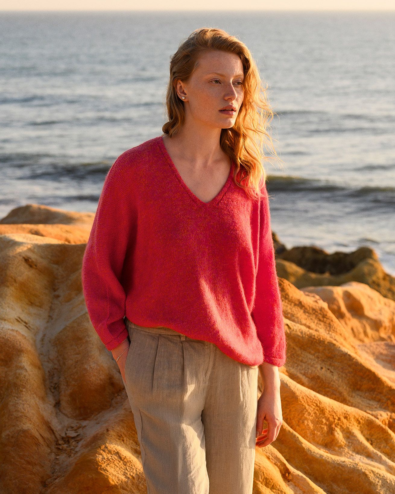 Alpaca / Merino V Neck Jumper