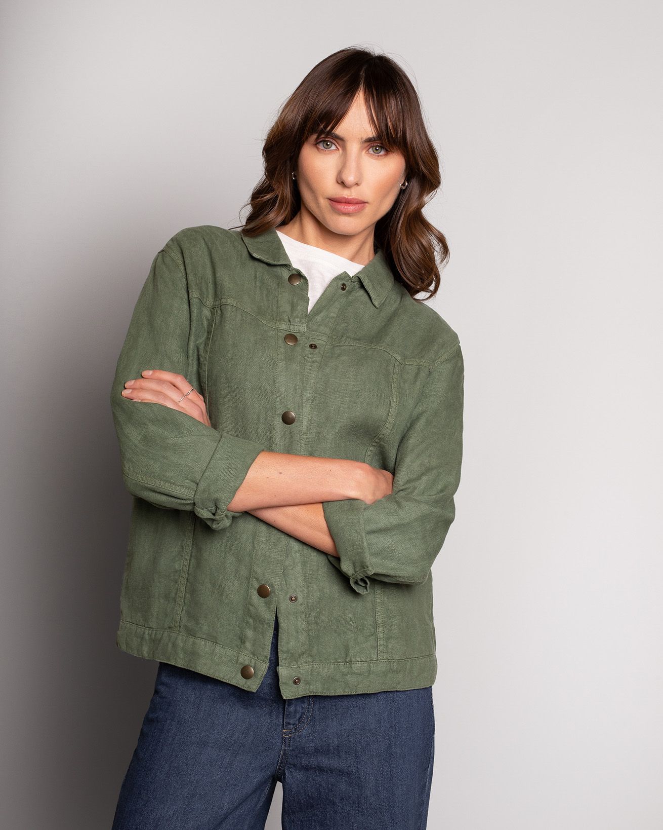 Leinen-Westernjacke