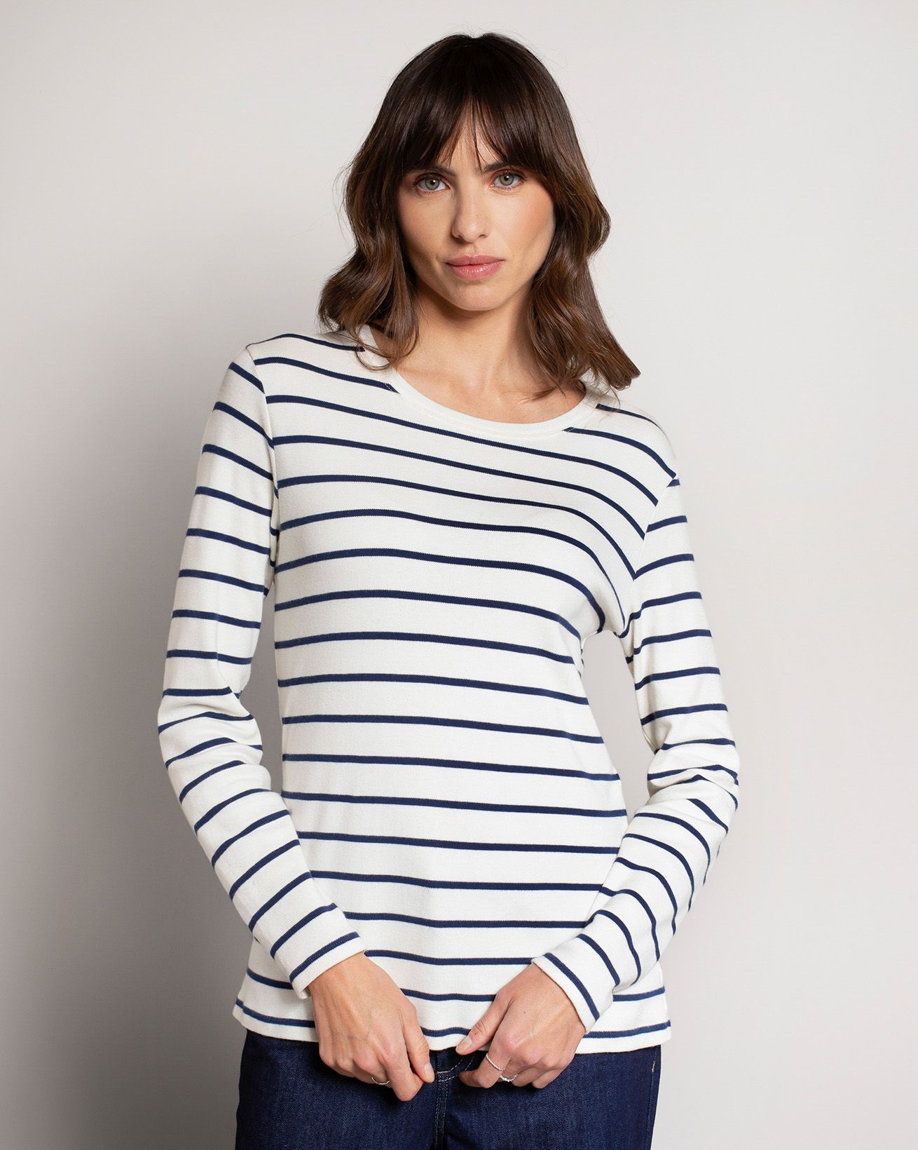 Organic Cotton Long Sleeve Stripe T Shirt
