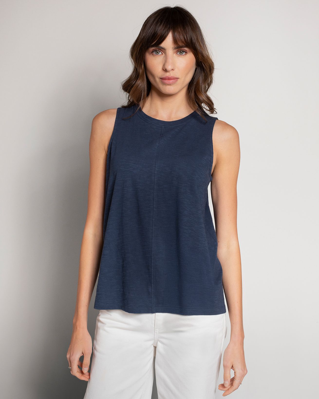 Organic Cotton Pleat Back Tank