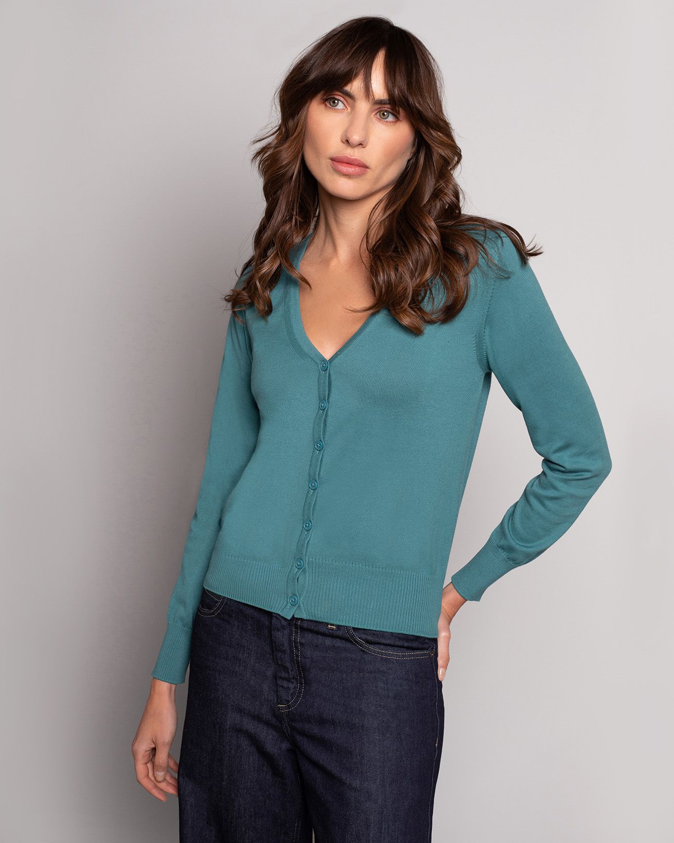 Cosmo Cotton V Neck Cardigan