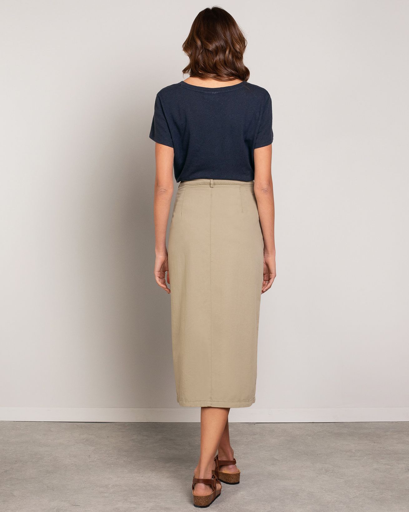 Cotton midi Skirt