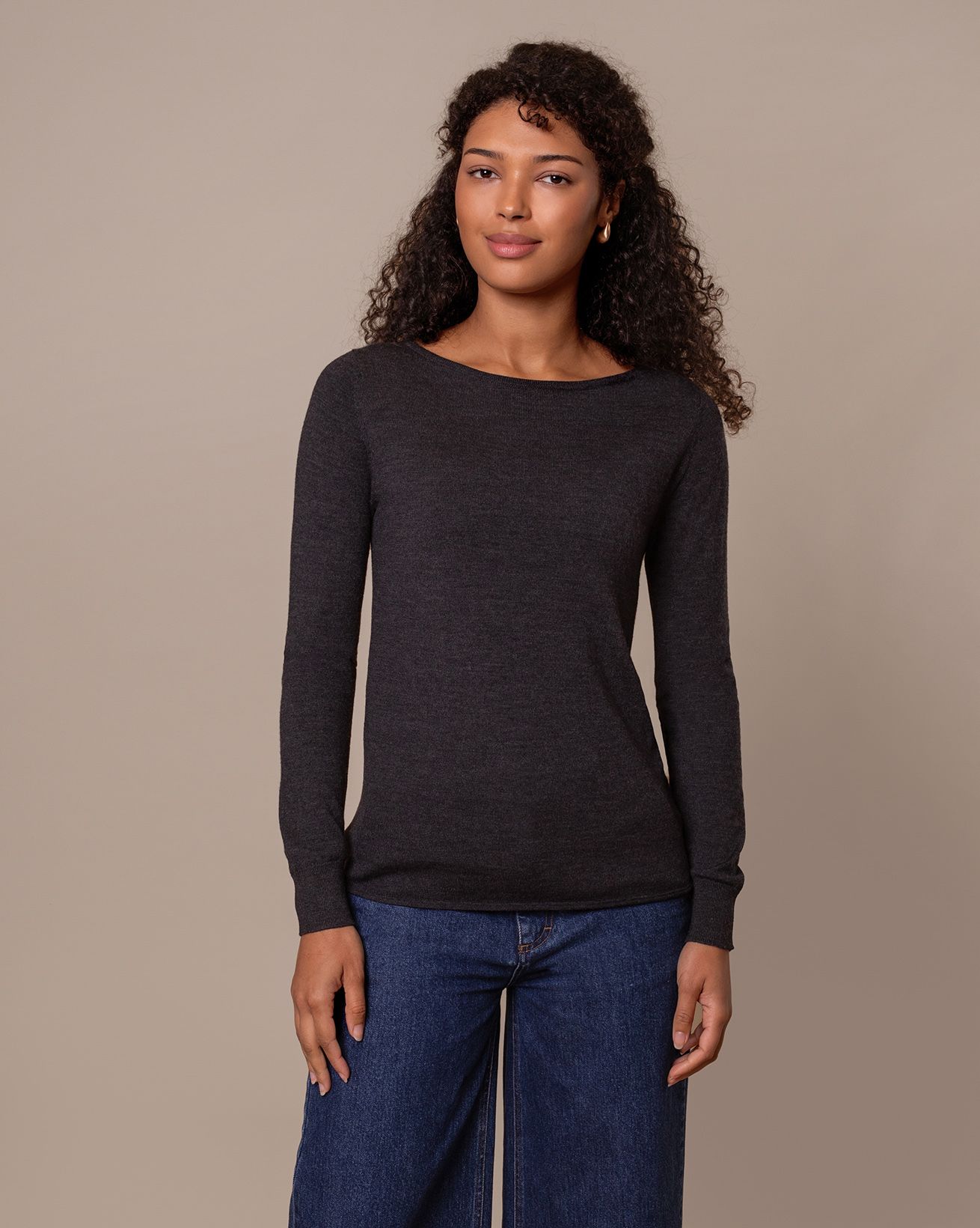 Merino Feinstrickpullover mit Bootsausschnitt