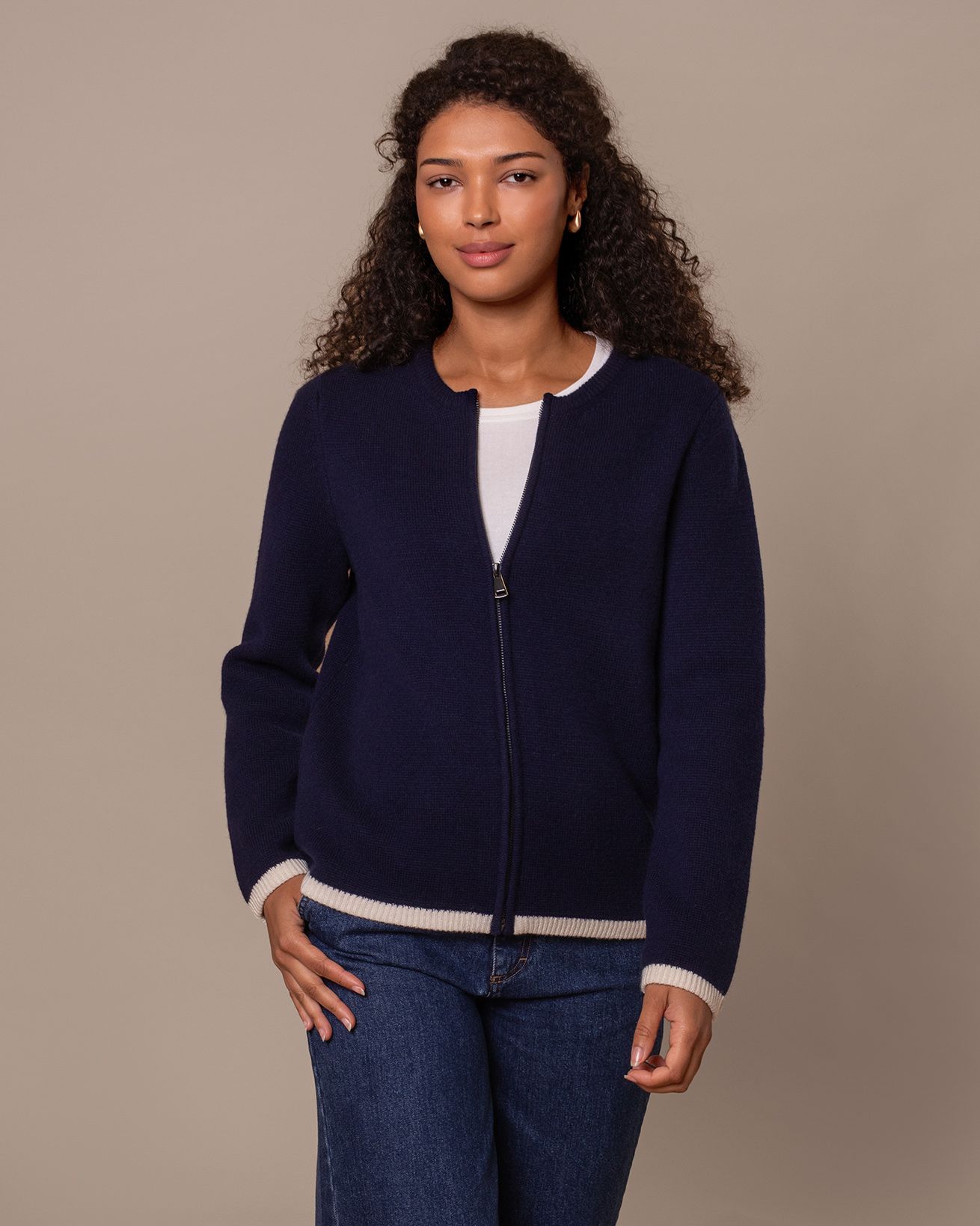 Zip Through Knitted Jacket 