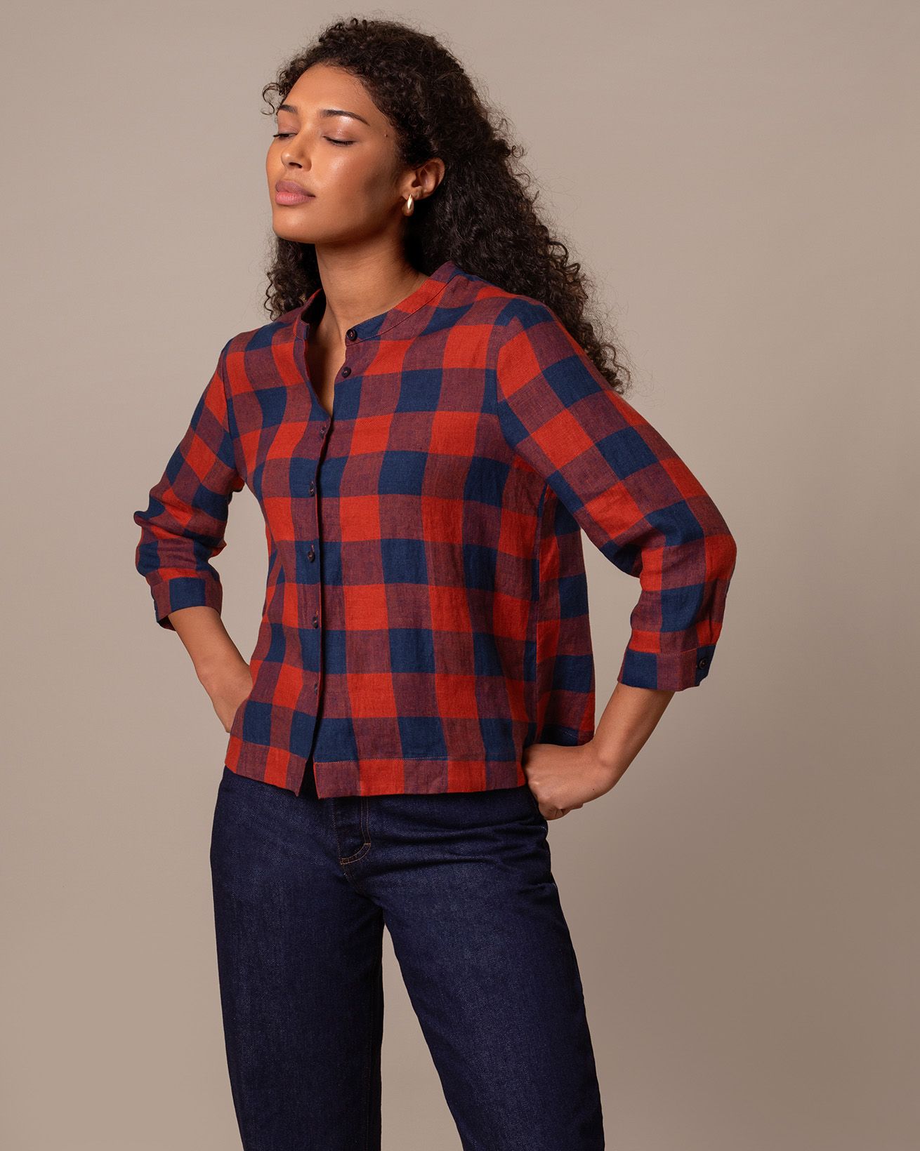 Check Swing Blouse