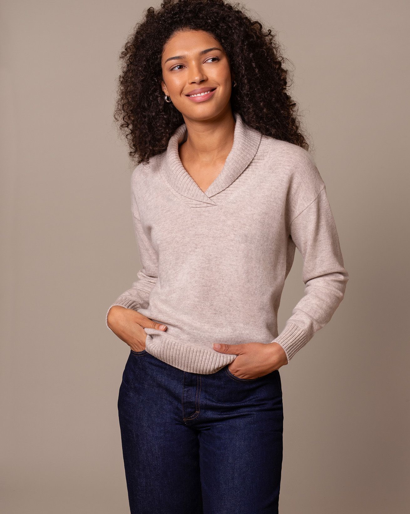 Lambswool Shawl Collar Jumper