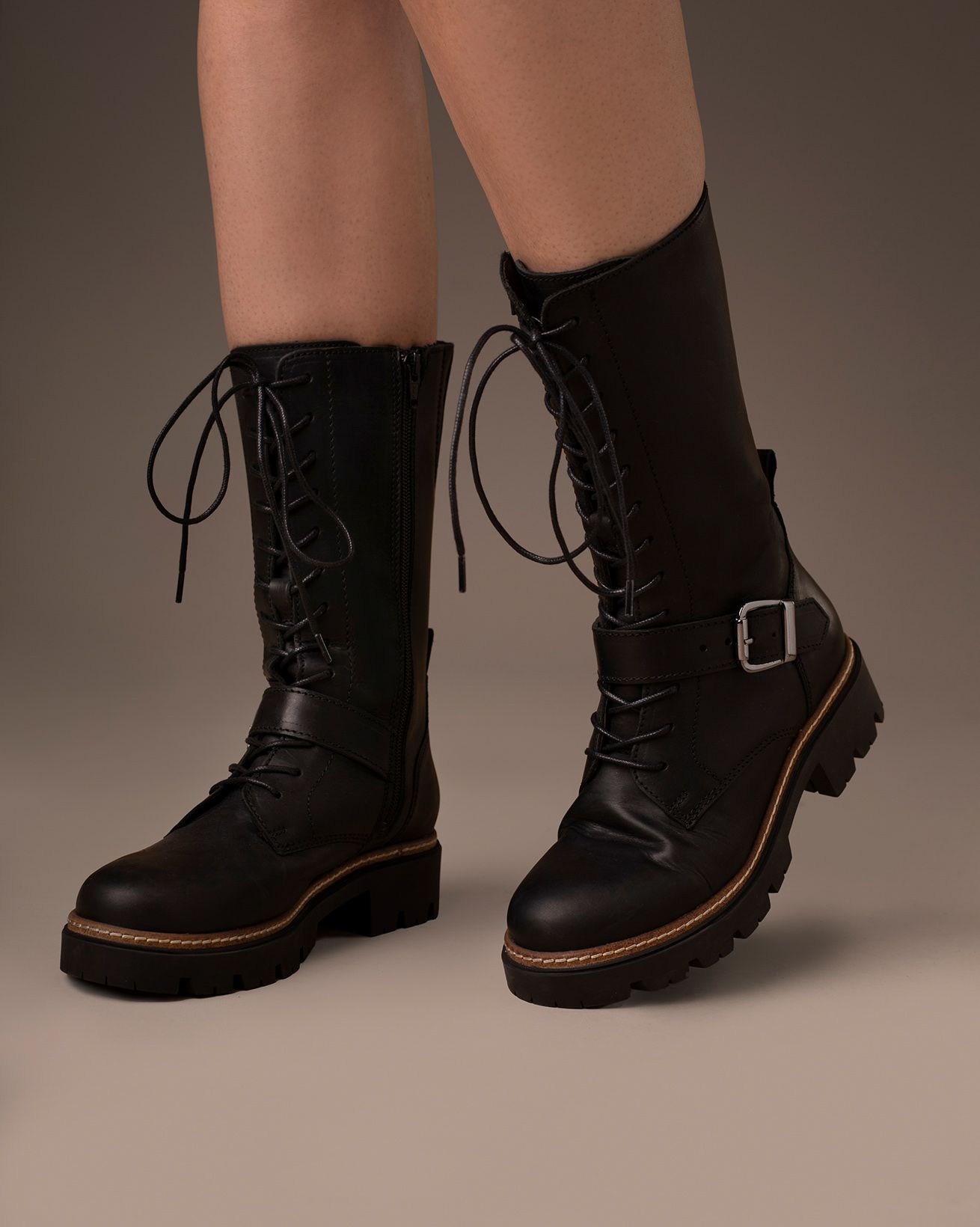 Strap Detail Mid Calf Boots